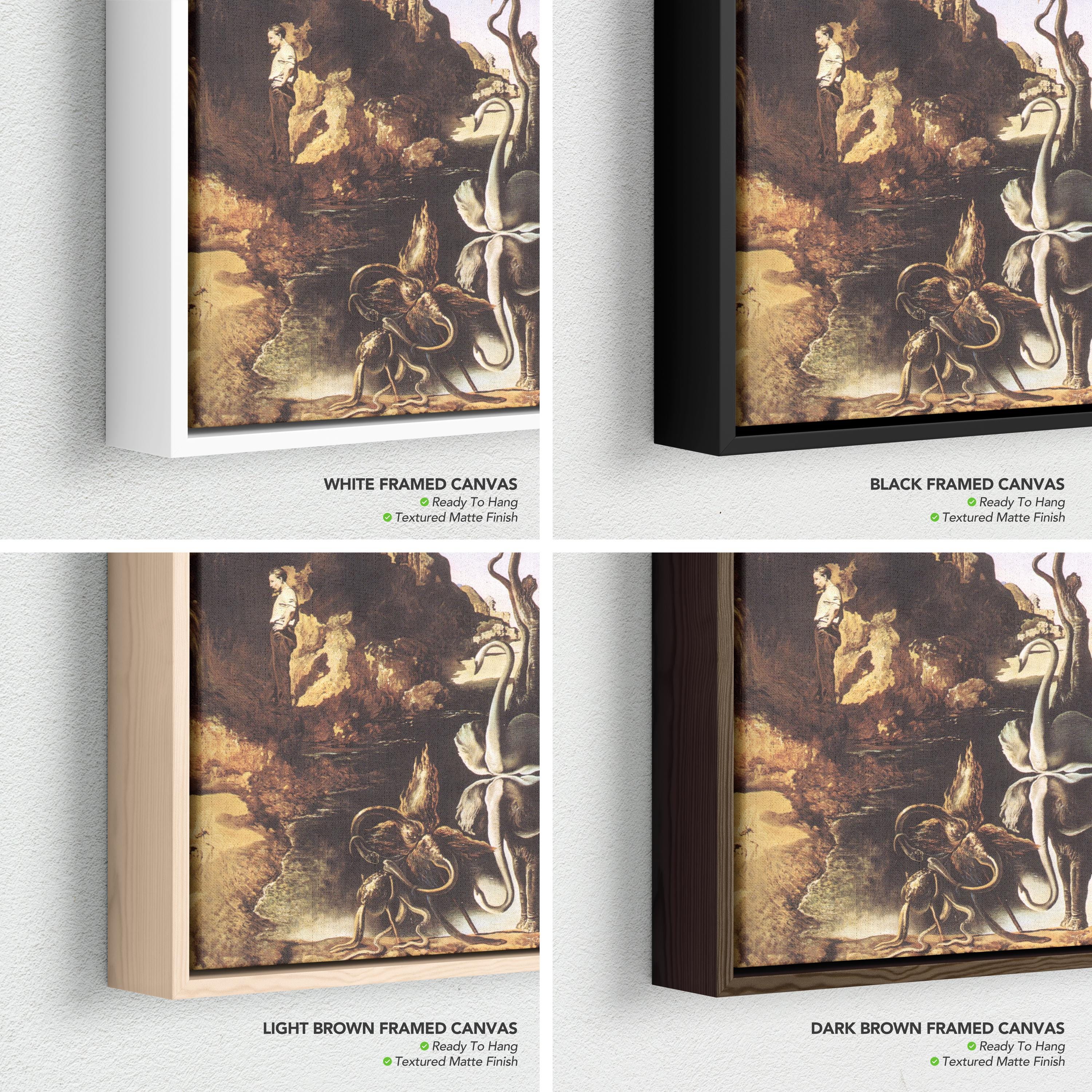 Salvador Dali Swans Reflecting Elephants Surrealism Modern Canvas Art | Poster Print