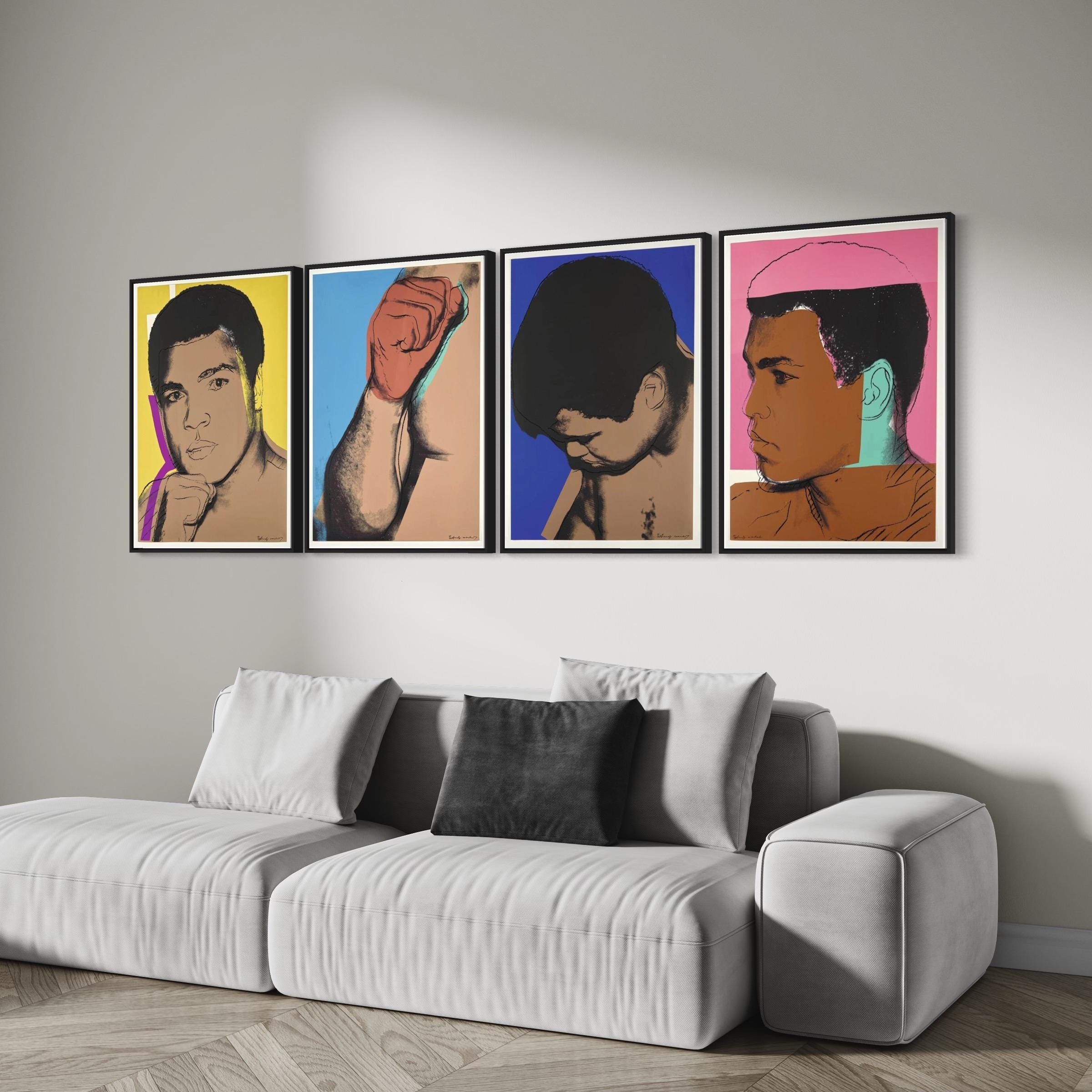 Andy Warhol Muhammad Ali, 1978 Set of 4 Pop Art Portraits Poster Prints | Canvas Wall Art