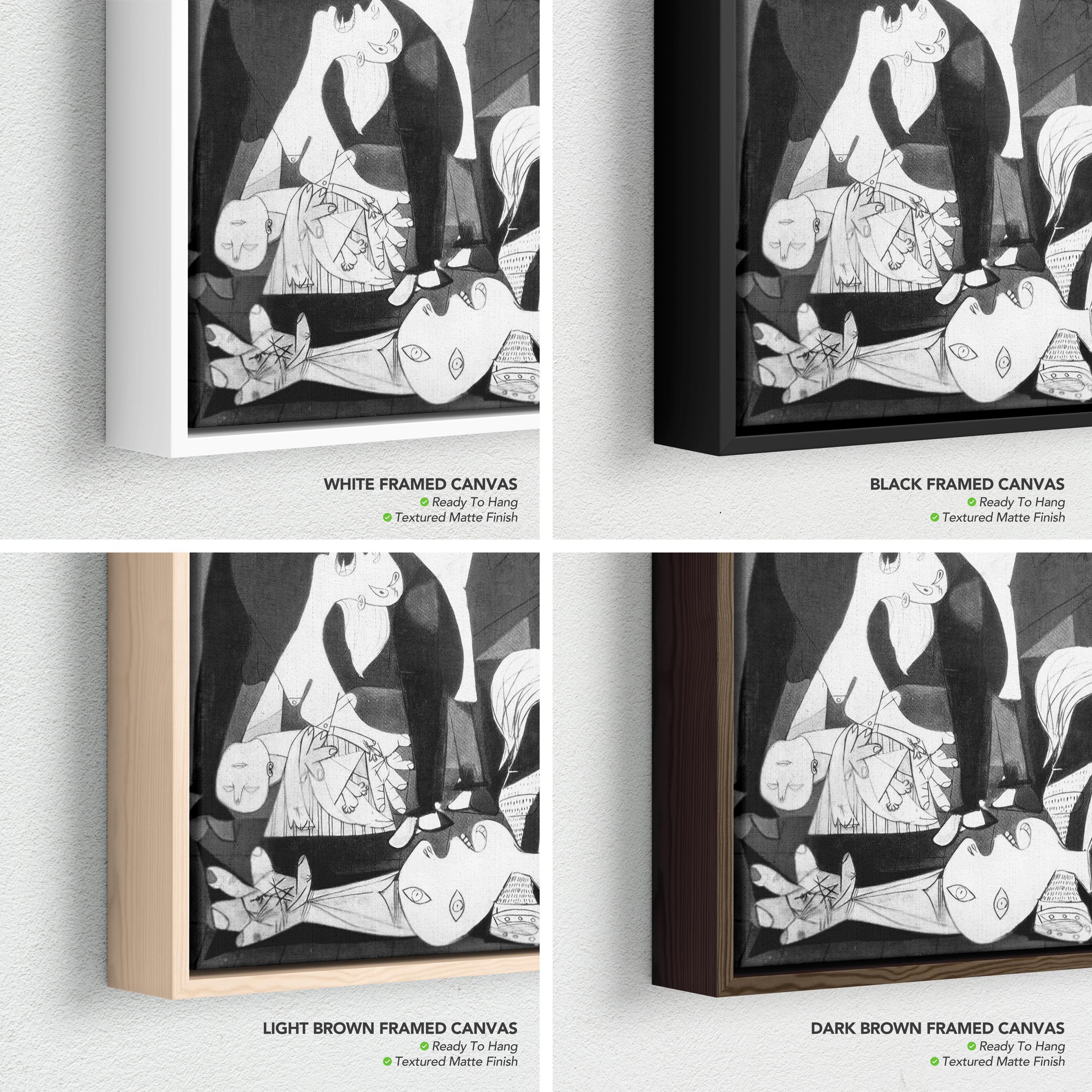 Guernica Picasso Black & White Cubism Artwork Poster Print | Canvas Wall Art