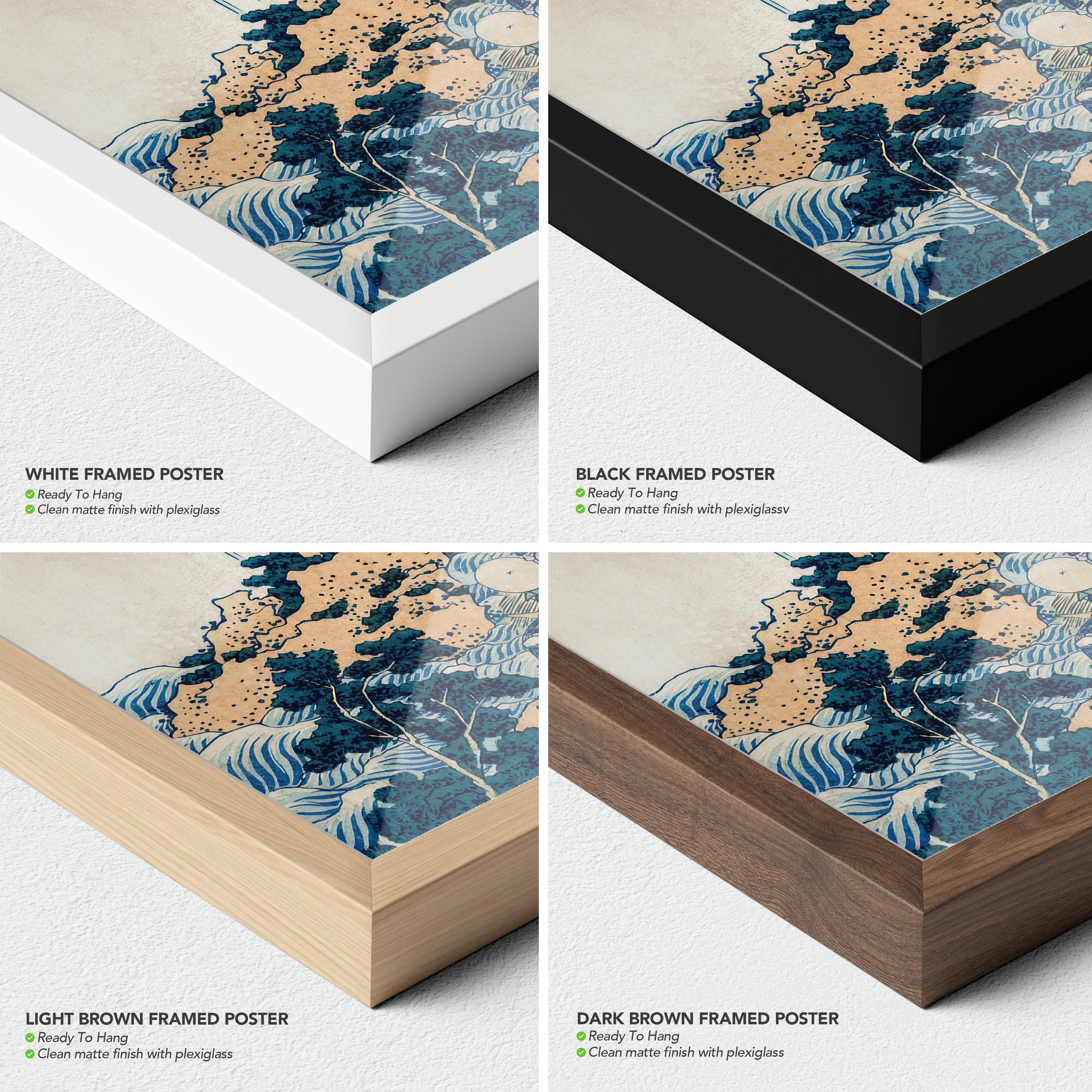 Waterfall Canvas Wall Art | Hokusai Japanese Vintage Ukiyo-e Poster Print Art