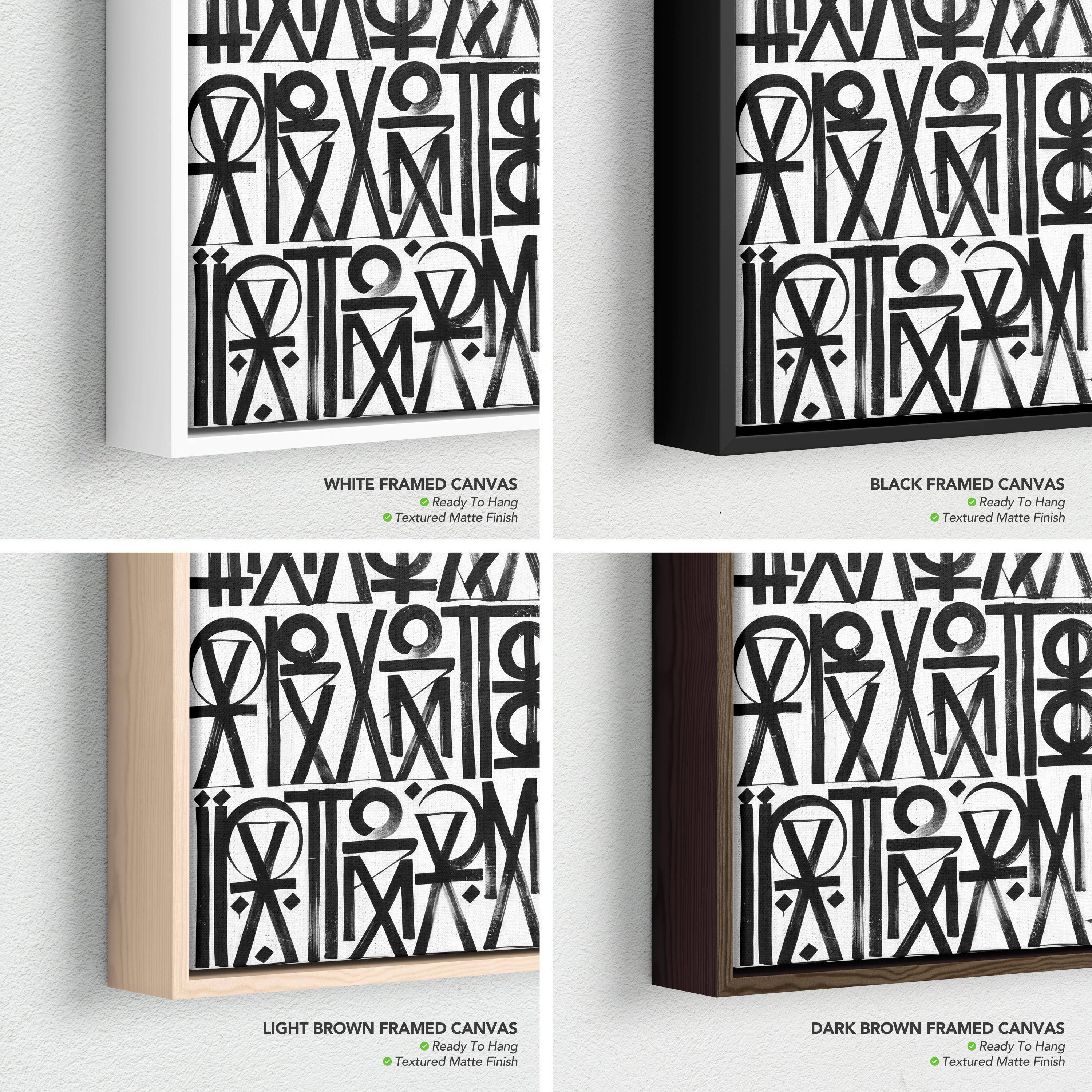 Abstract Black & White Calligraphy Poster Print | Minimalist Scandinavian Canvas Wall Art