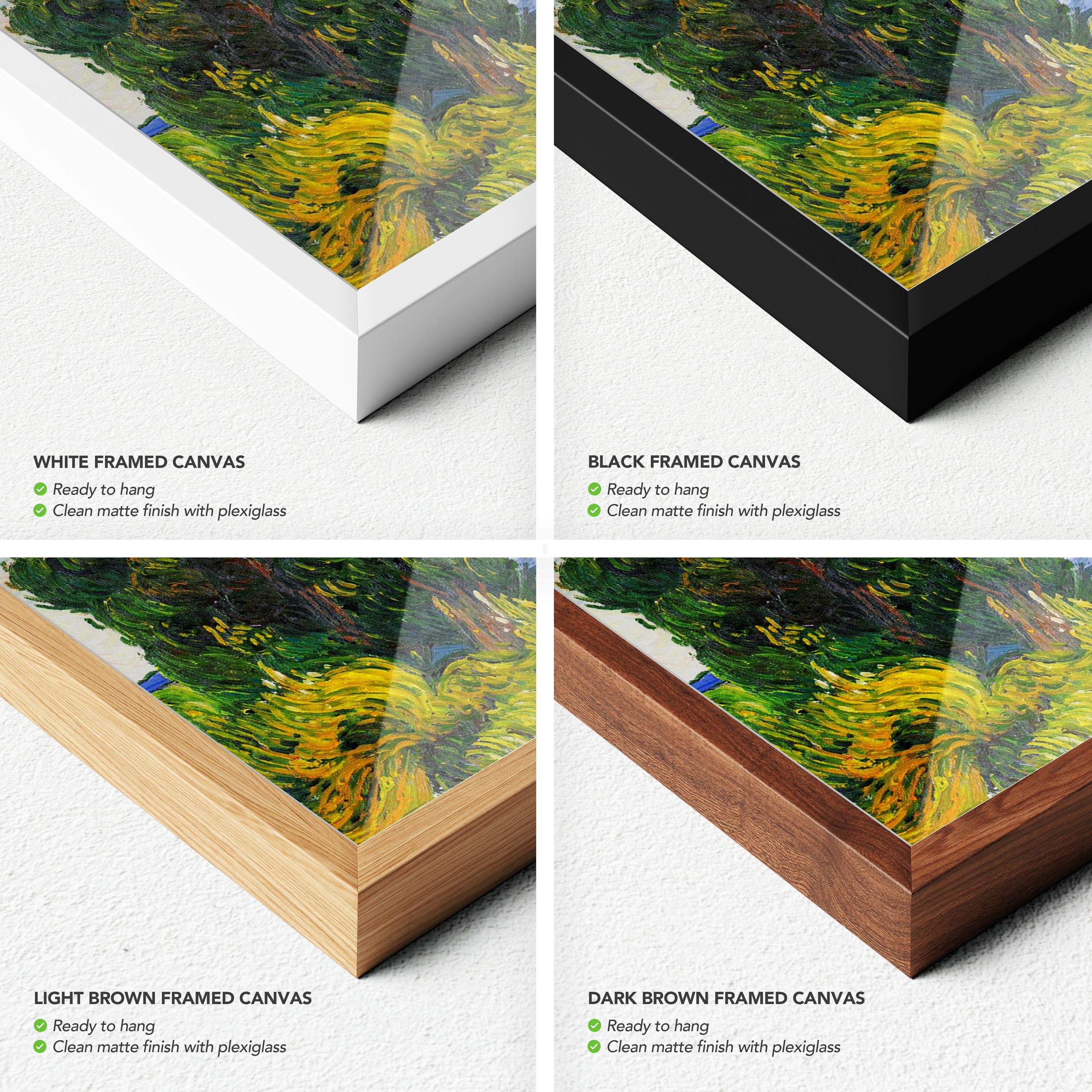 Vincent van Gogh Two Cypresses | Swirling Sky Landscape Canvas Art | Poster Print