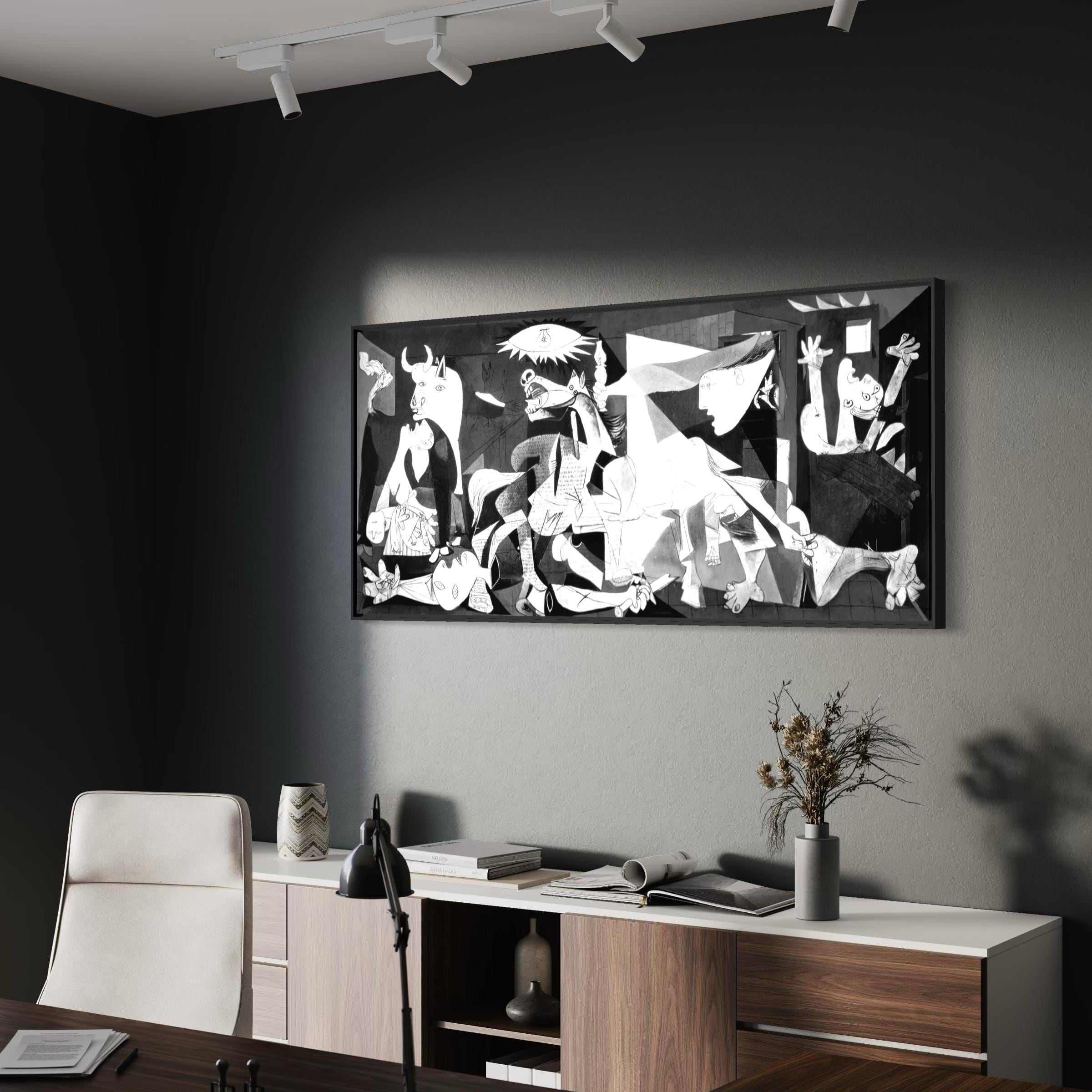 Guernica Picasso Black & White Cubism Artwork Poster Print | Canvas Wall Art