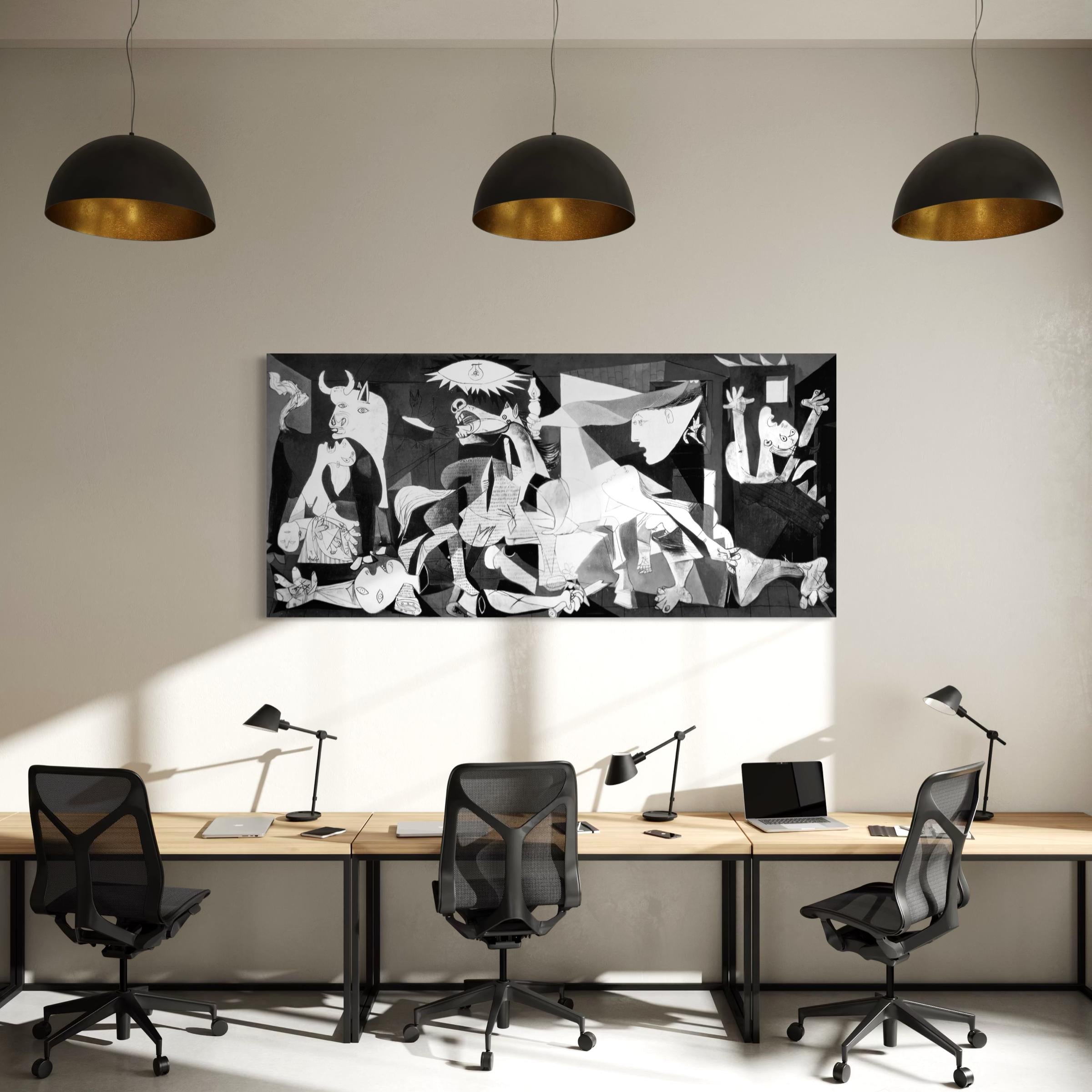Guernica Picasso Black & White Cubism Artwork Poster Print | Canvas Wall Art