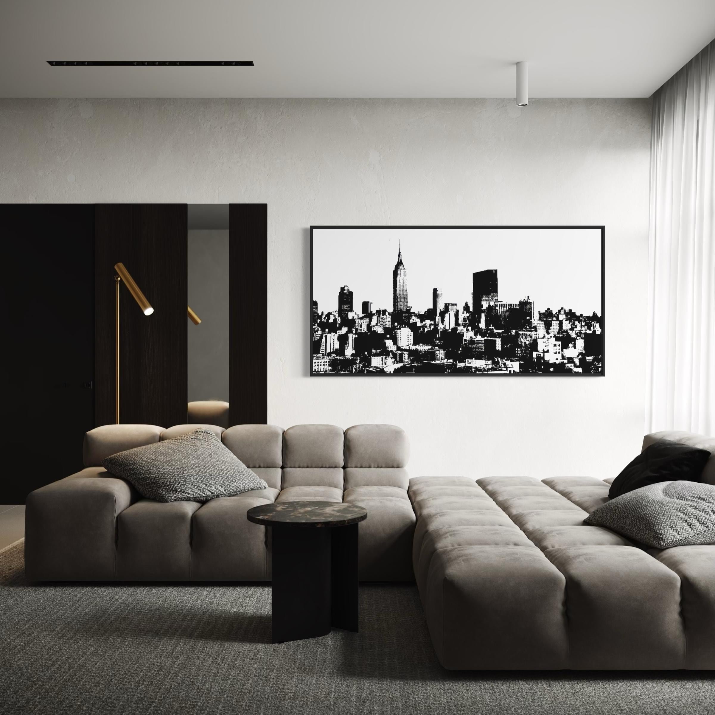 New York Black & White NYC Skyline Cityscape | Empire State Building Canvas | Poster Print