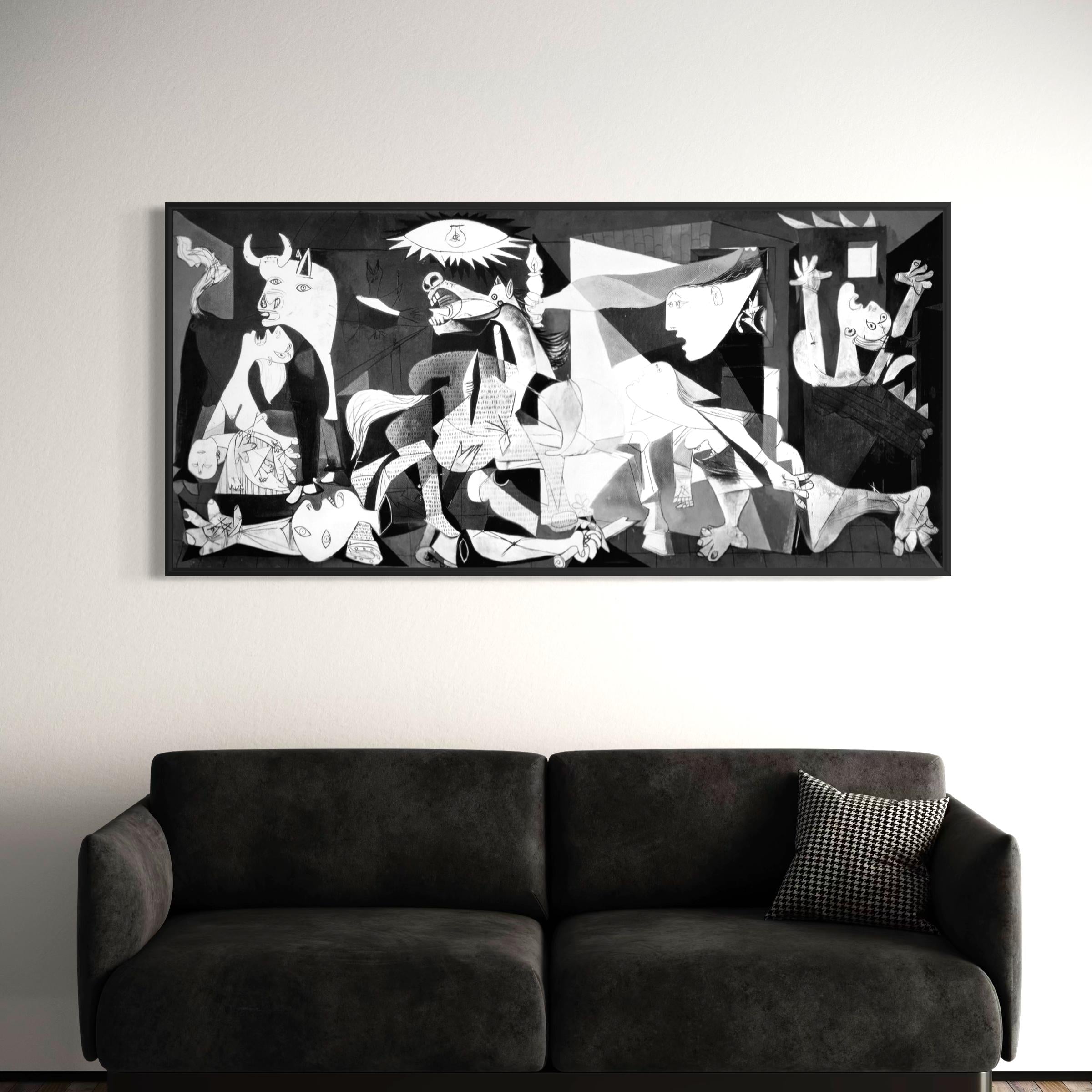 Guernica Picasso Black & White Cubism Artwork Poster Print | Canvas Wall Art