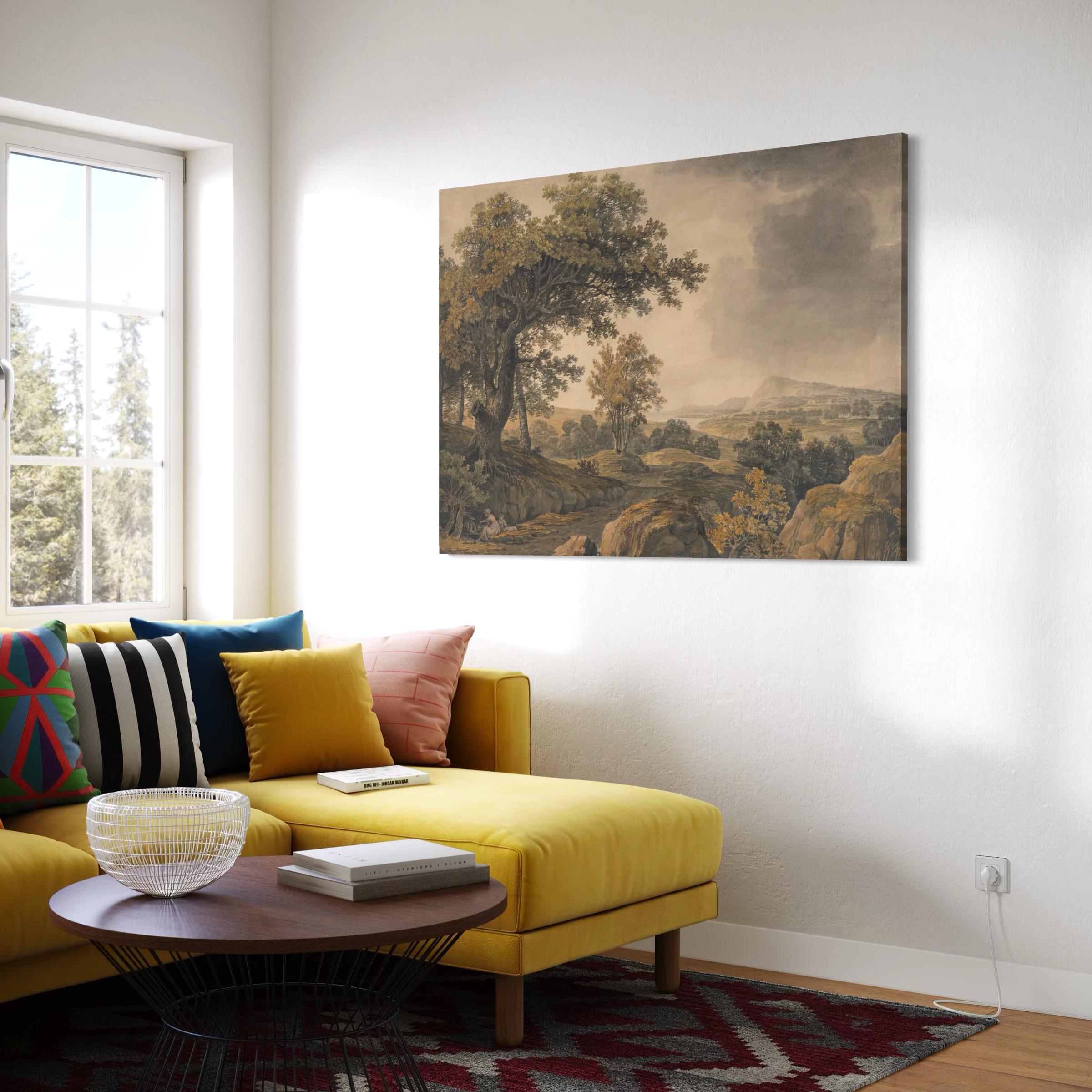 Pastoral Countryside Landscape Poster Print | Canvas Wall Art | Extensive Wooded Forest Trees