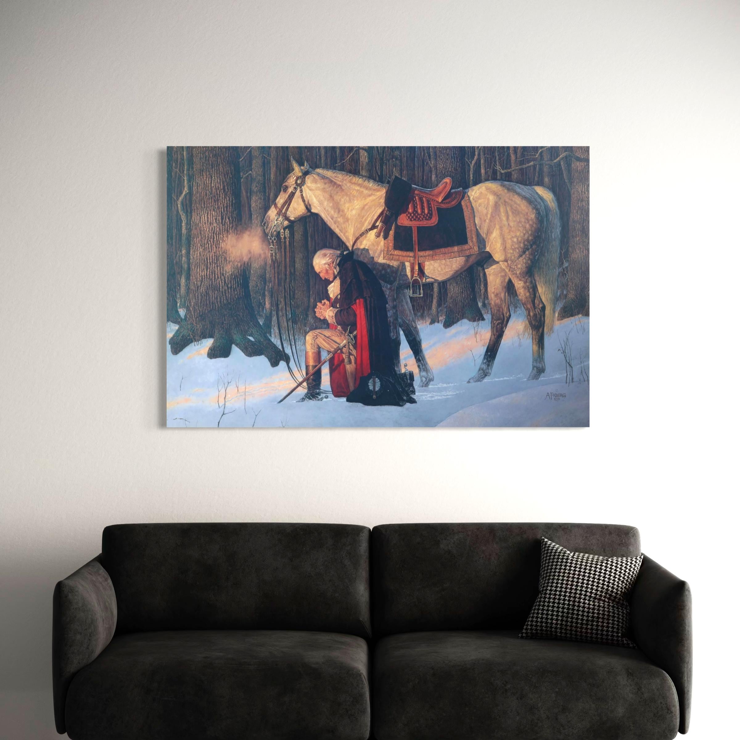 George Washington Praying | Prayer at Valley Forge | American Poster Print | Canvas Art