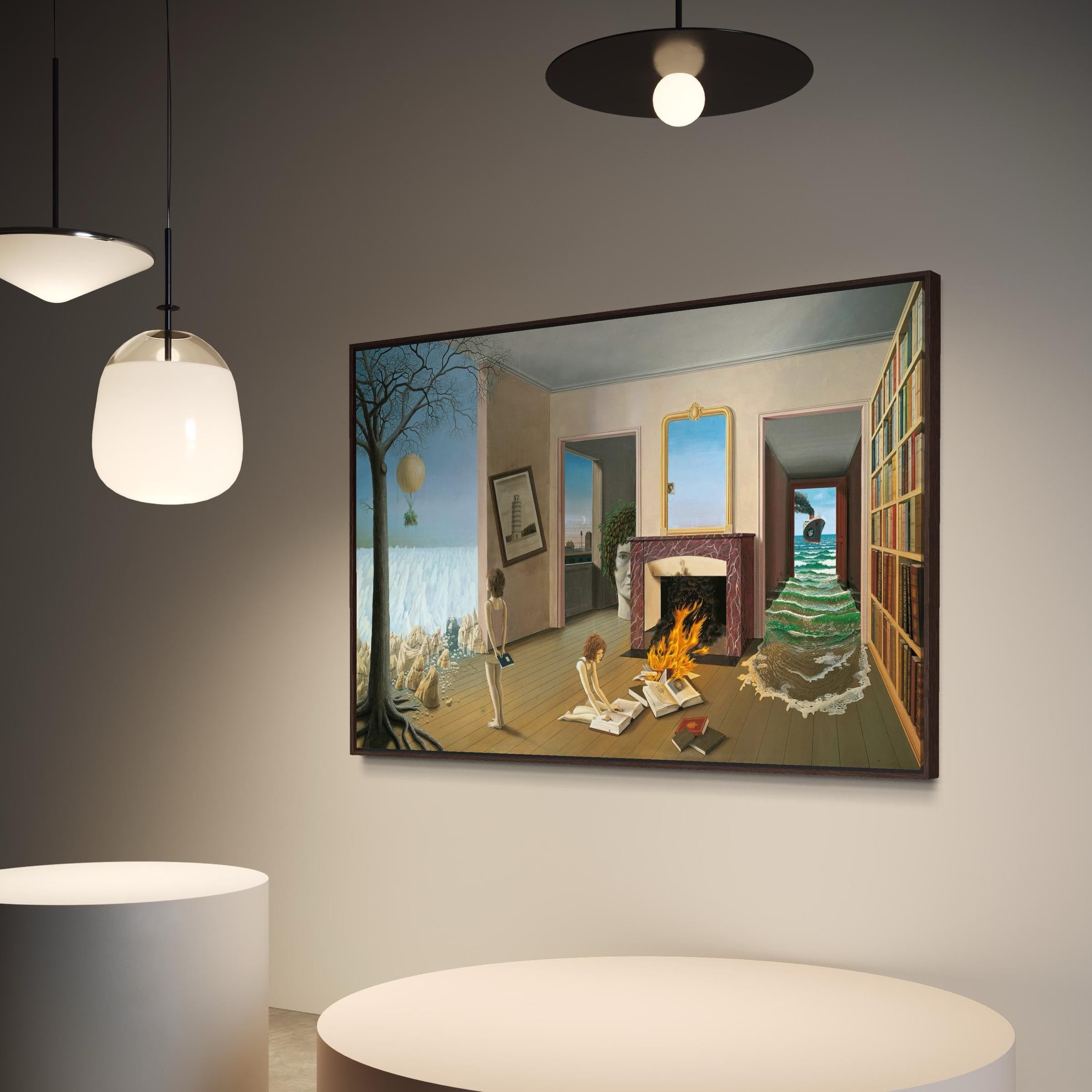 Between the Holes of Memory by Dominique Appia Canvas Wall Art | Poster Print Landscape Cubism