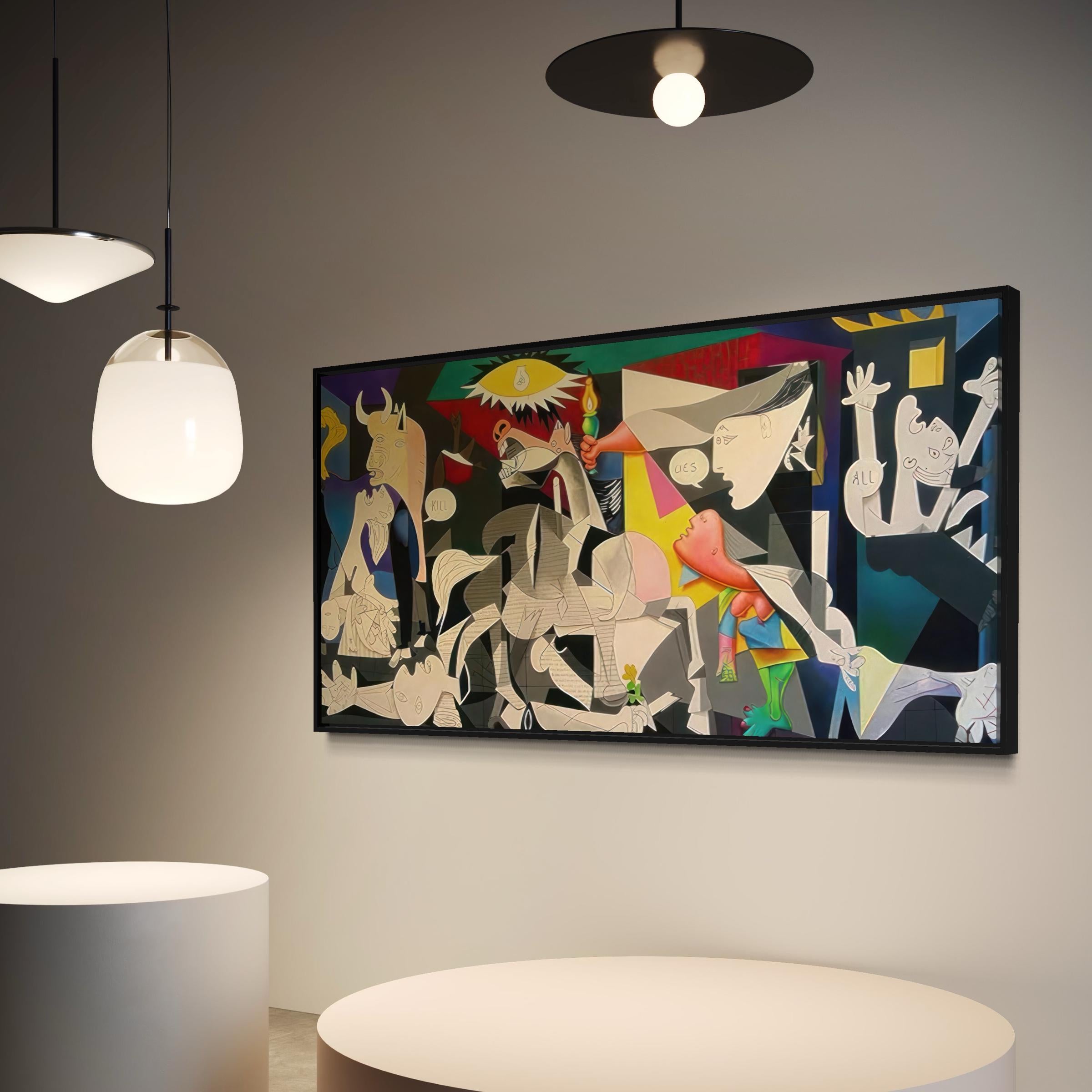 Guernica Picasso Colorful Wall Art Canvas | Cubism Artwork Poster Print