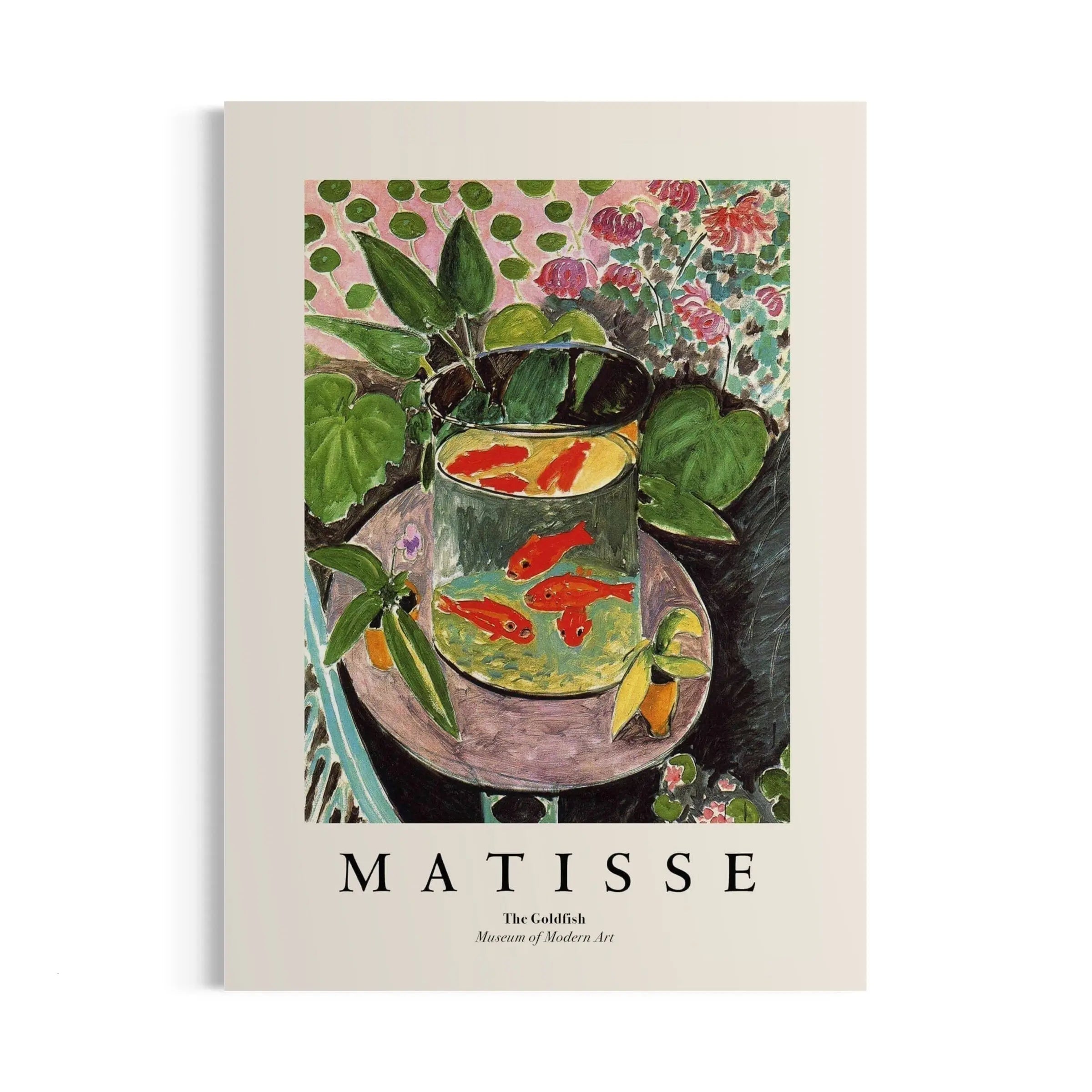 a book with a painting of a goldfish in a bowl