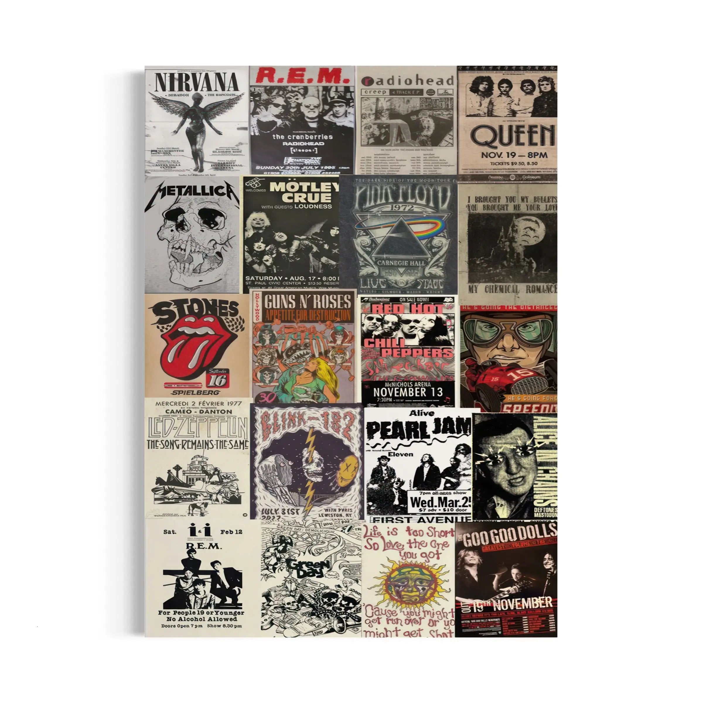 a collage of posters with the rolling stones on them