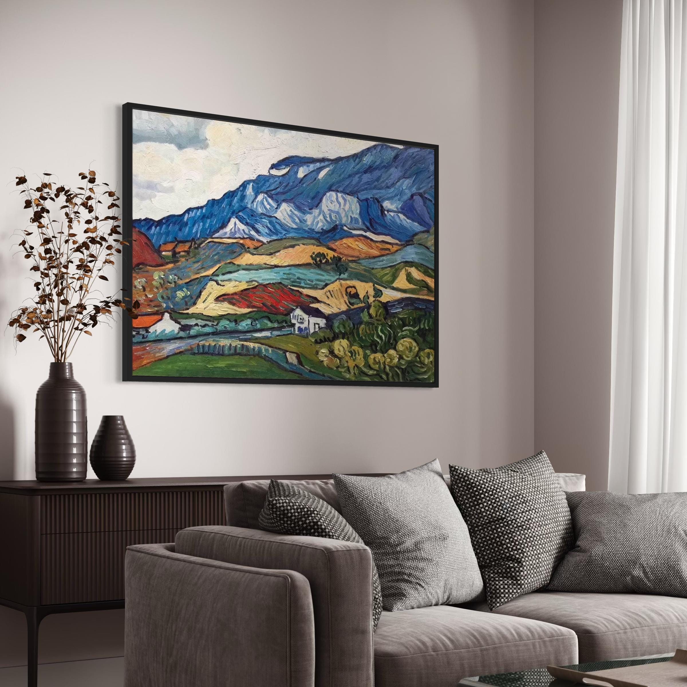 Van Gogh Mountains at Saint-Remy Canvas Art | Poster Print