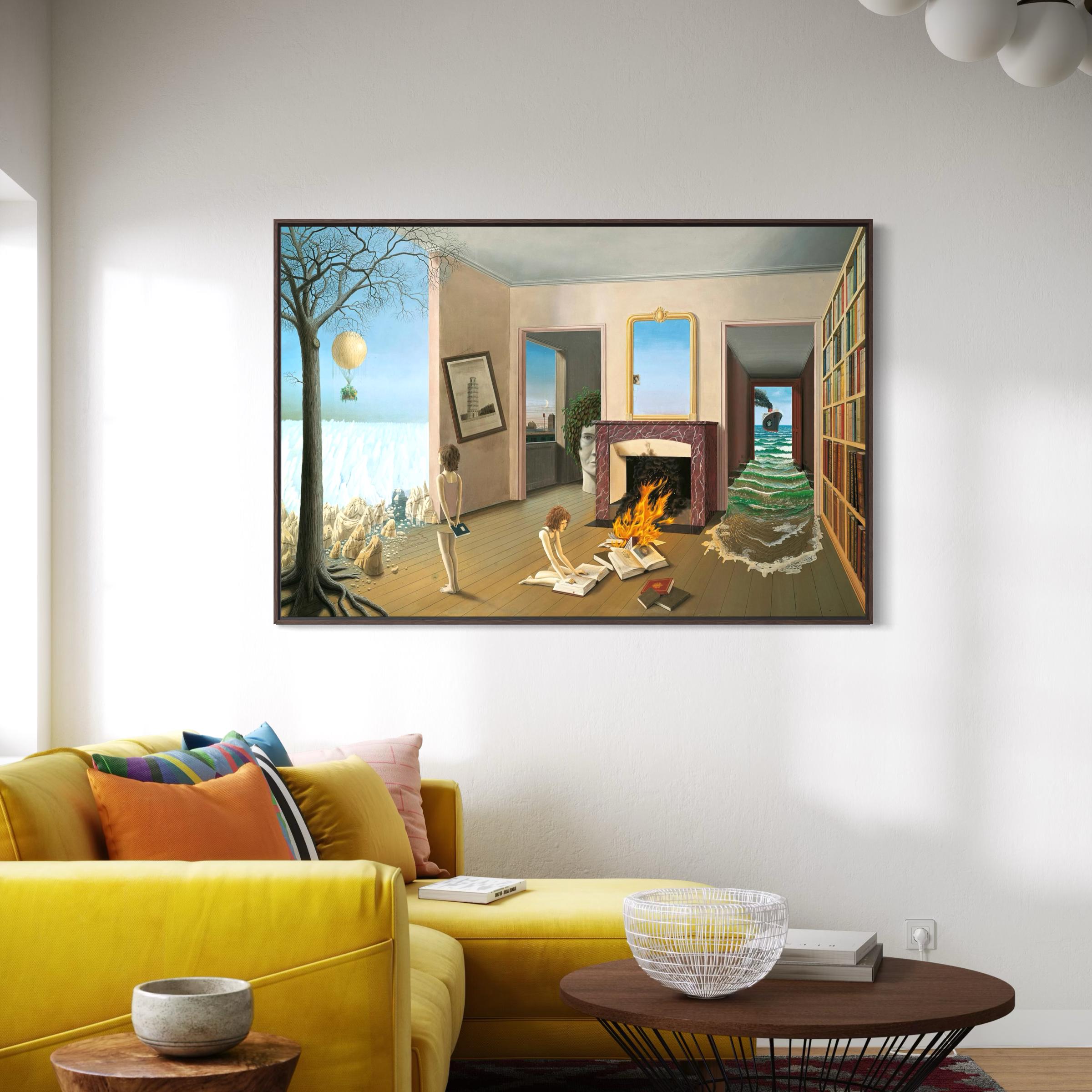 Between the Holes of Memory by Dominique Appia Canvas Wall Art | Poster Print Landscape Cubism