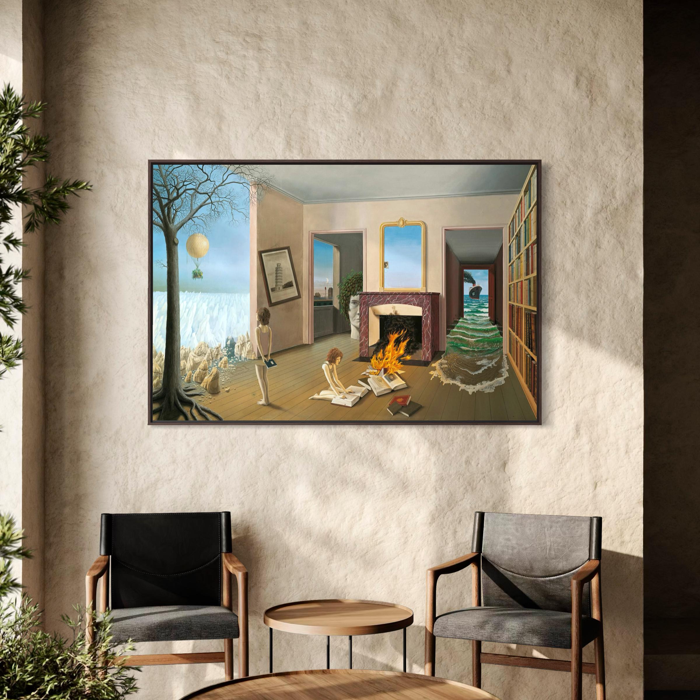 Between the Holes of Memory by Dominique Appia Canvas Wall Art | Poster Print Landscape Cubism