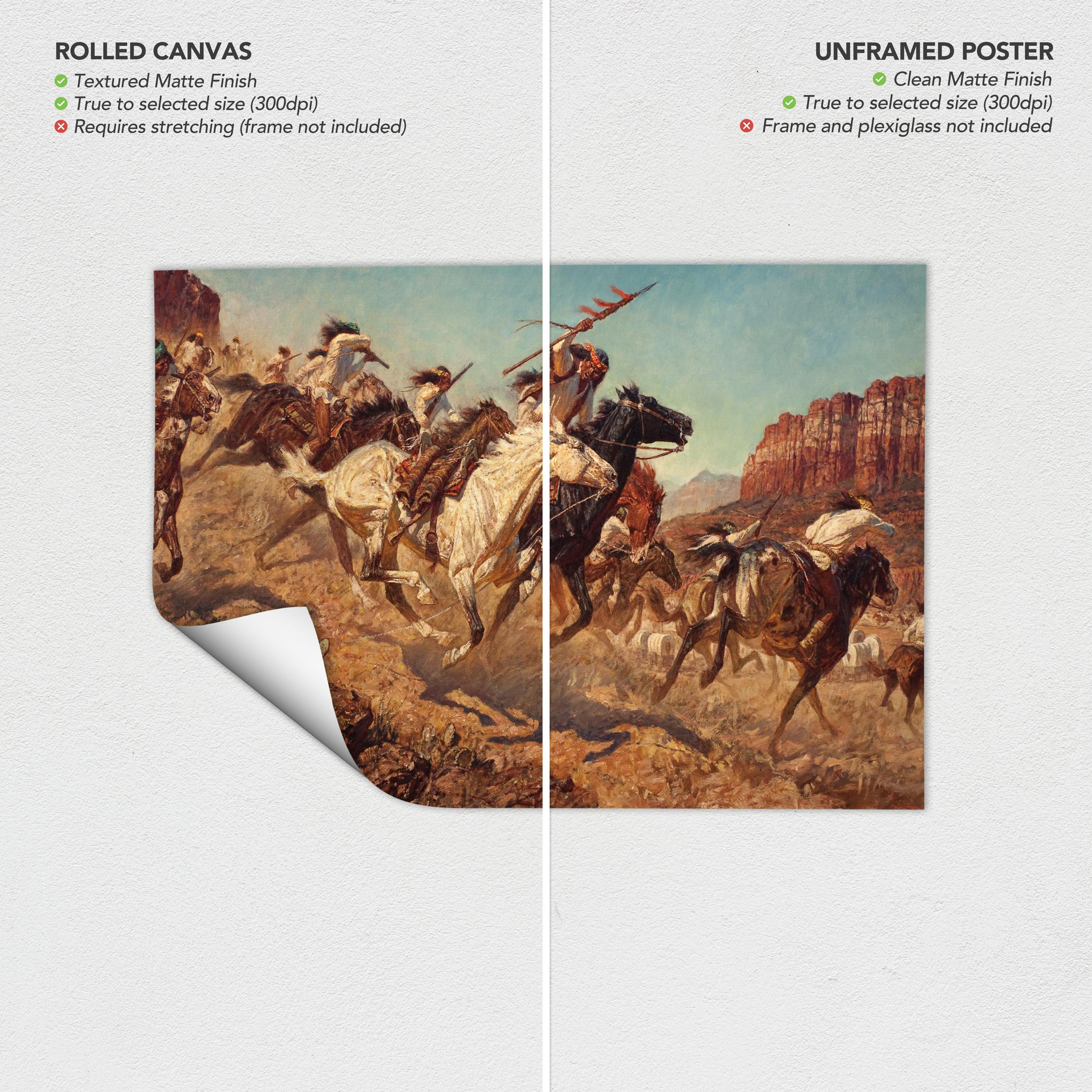 Arnold Friberg One Down Canvas Wall Art | Western Cowboy Poster Print | Vintage Americana Horse