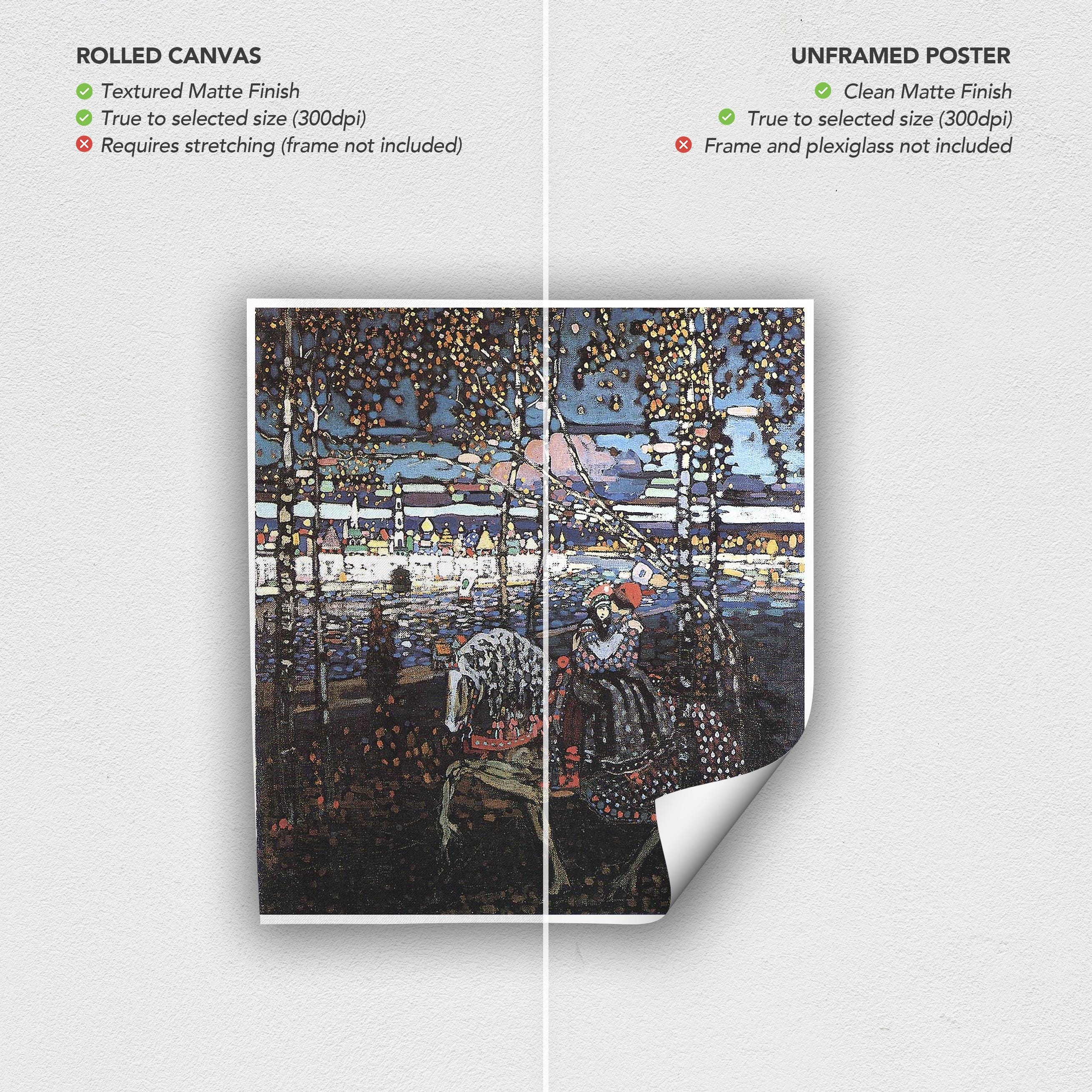 Couple on Horseback by Wassily Kandinsky Canvas Art | Poster Print