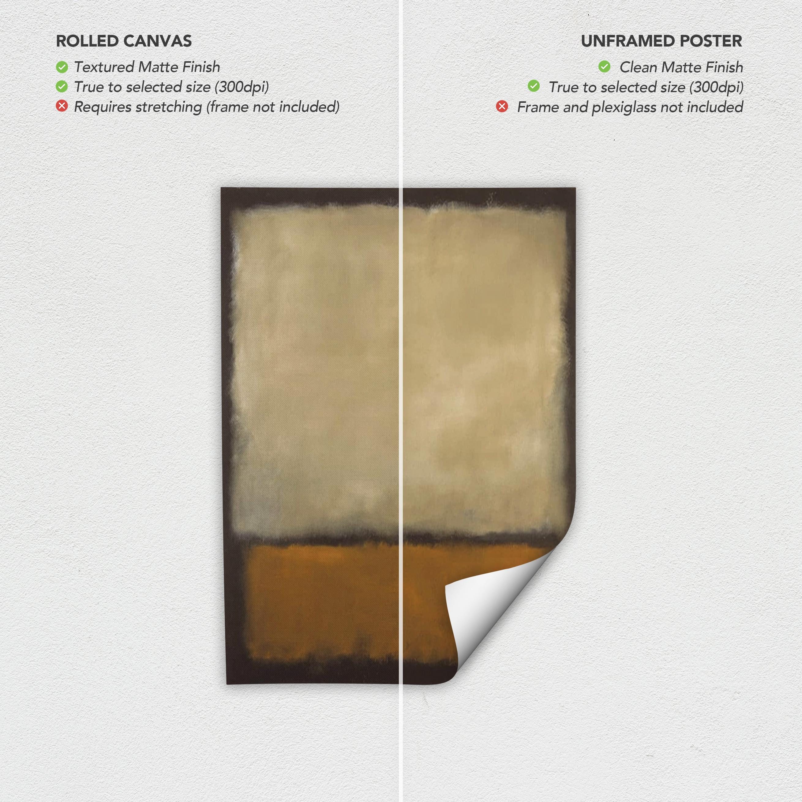 No. 7 (1963) Mark Rothko | Dark Brown, Gray, Orange Abstract Canvas Art | Poster Print