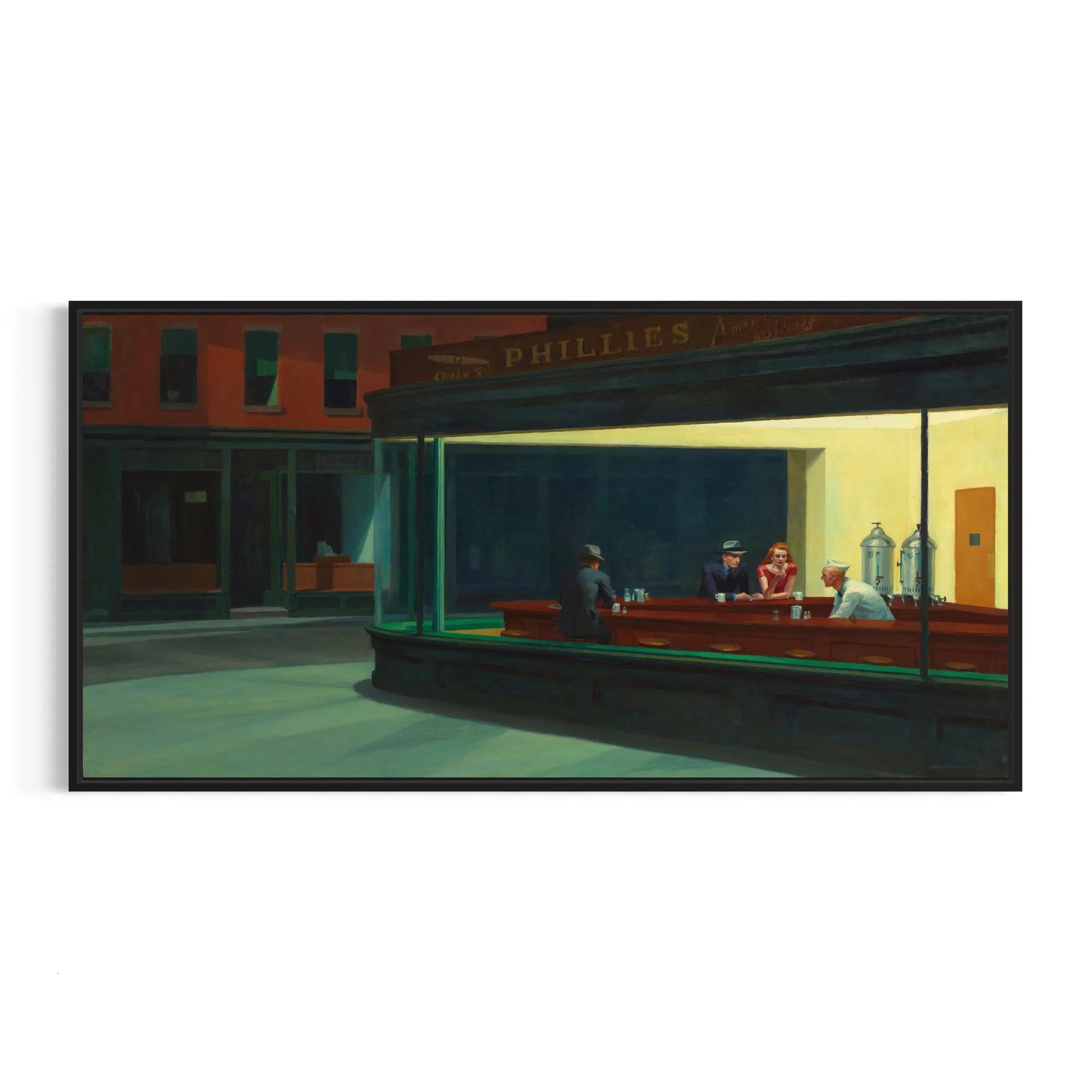 a painting of people sitting at a bar