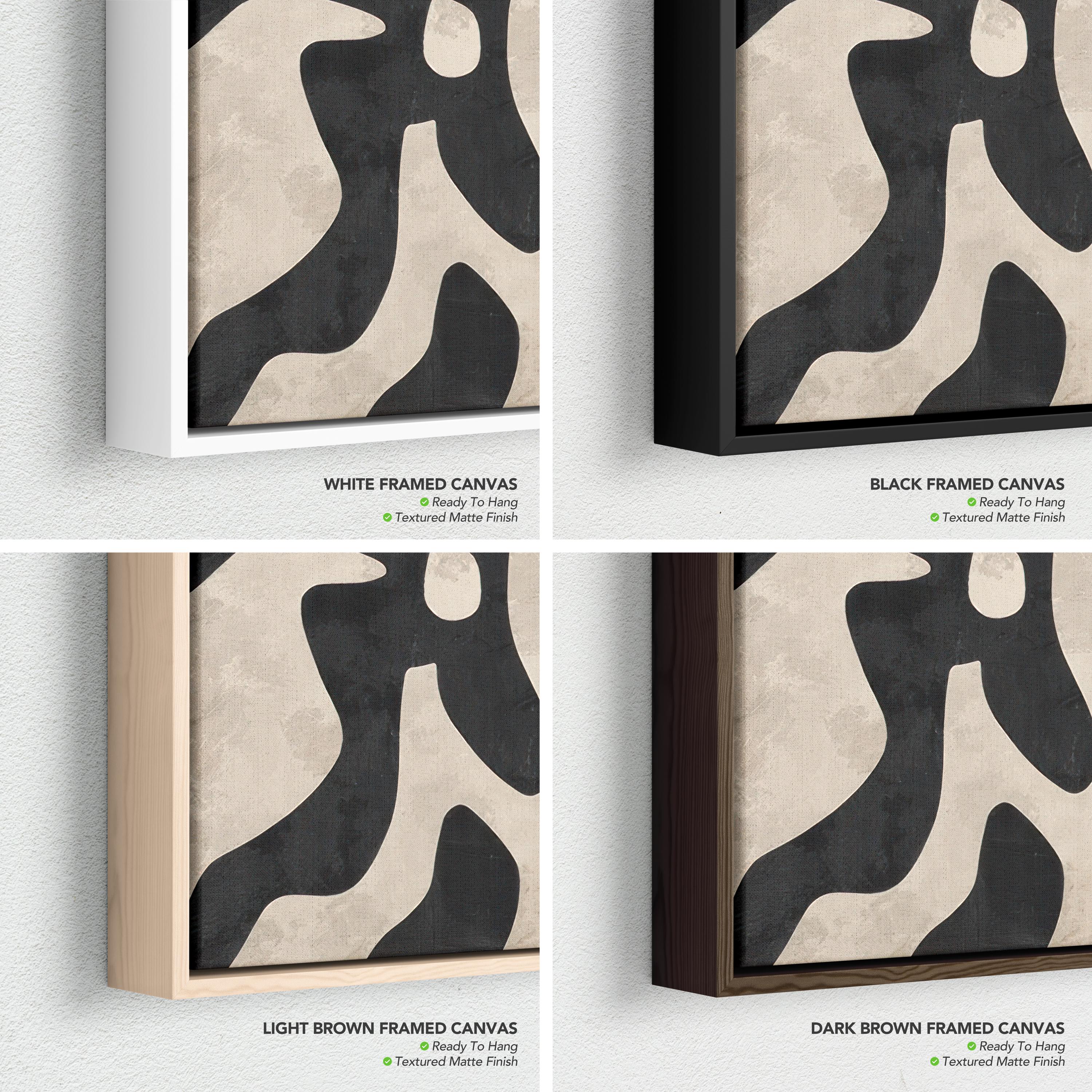 Mid Century Modern Canvas | Poster Print Wall Art | Abstract Black & White Boho Beige Art