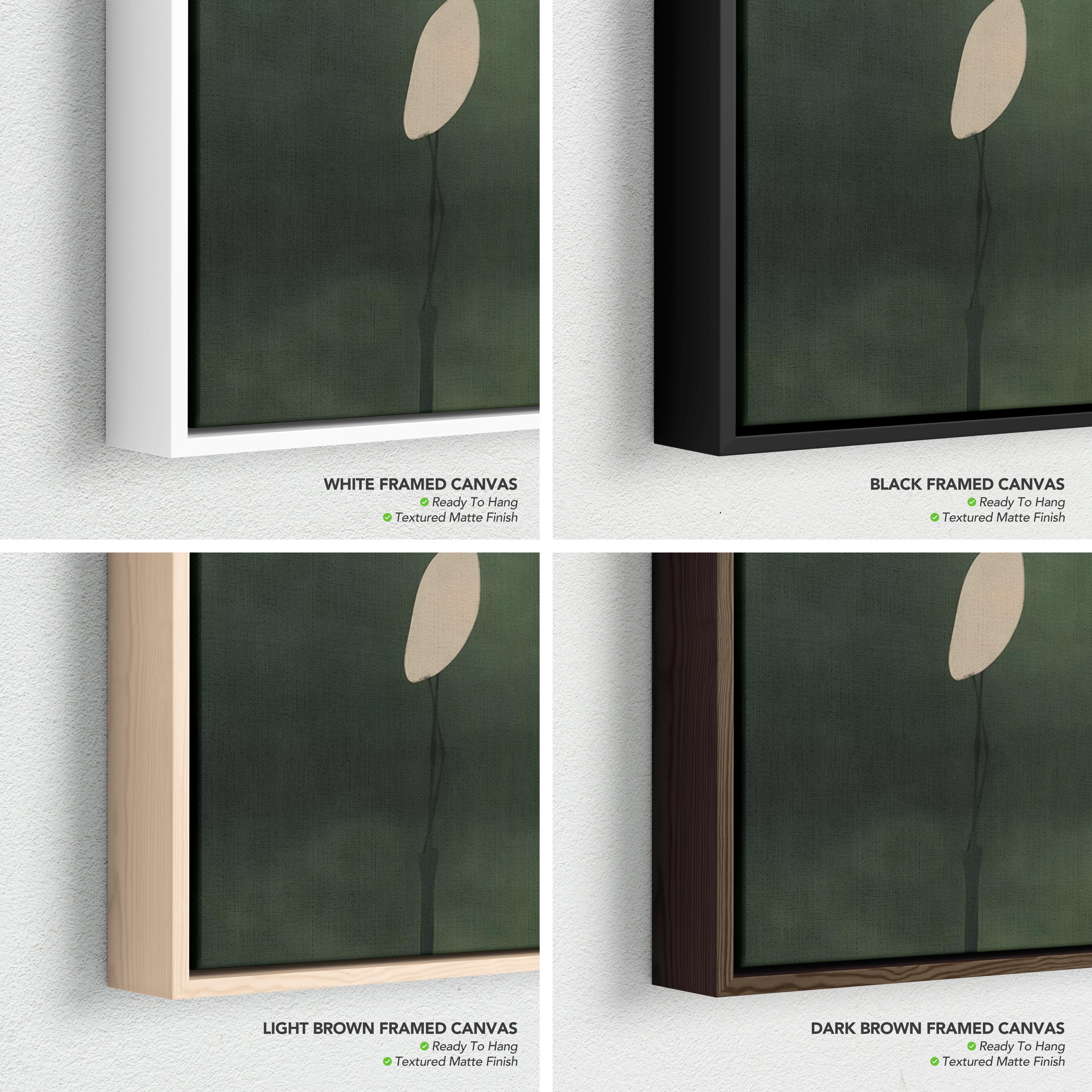 Large Heron Crane Minimalist Wall Art Canvas | Elegant White Birds on Deep Green Poster Print
