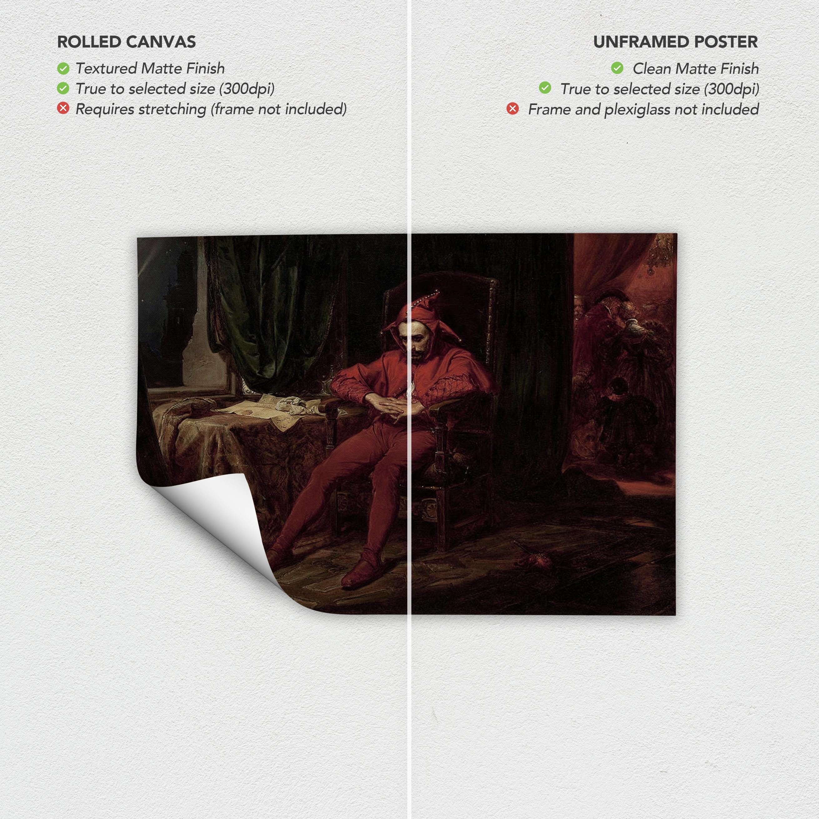 Sad Jester by Jan Matejko | Classic Clown | Vintage Old Master Canvas Art | Poster Print