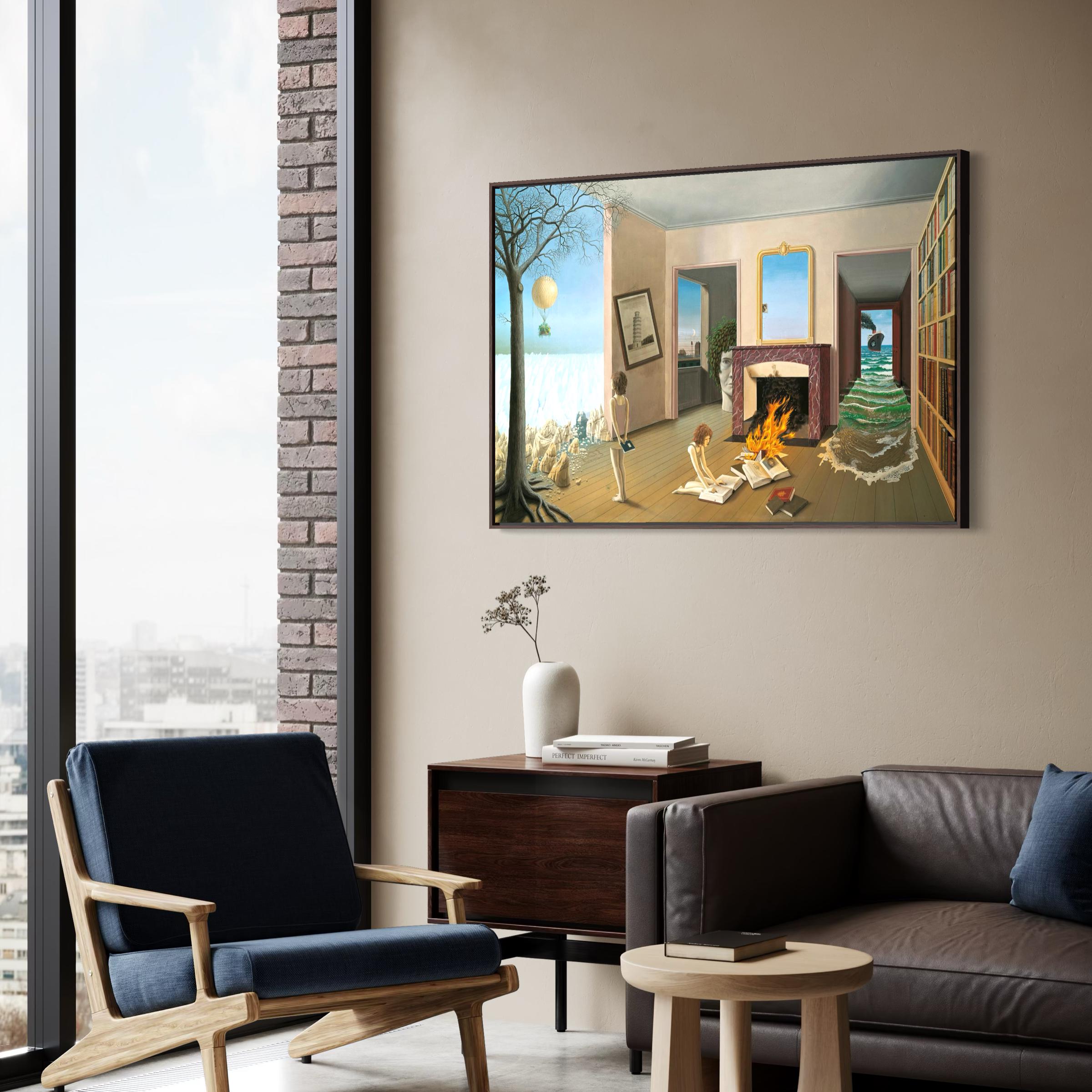Between the Holes of Memory by Dominique Appia Canvas Wall Art | Poster Print Landscape Cubism
