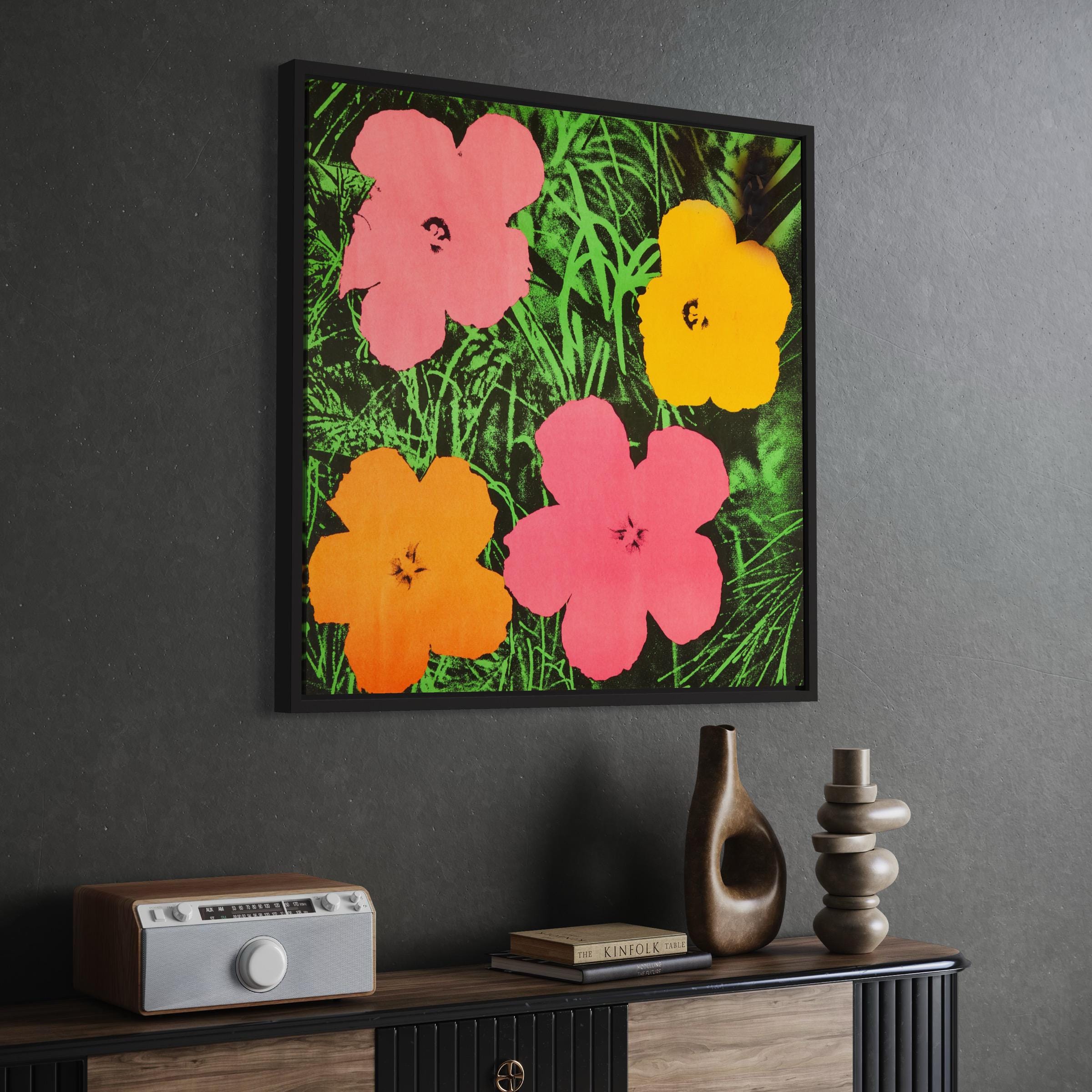 Andy Warhol Vintage Flowers Pop Art Canvas Art | Poster Print