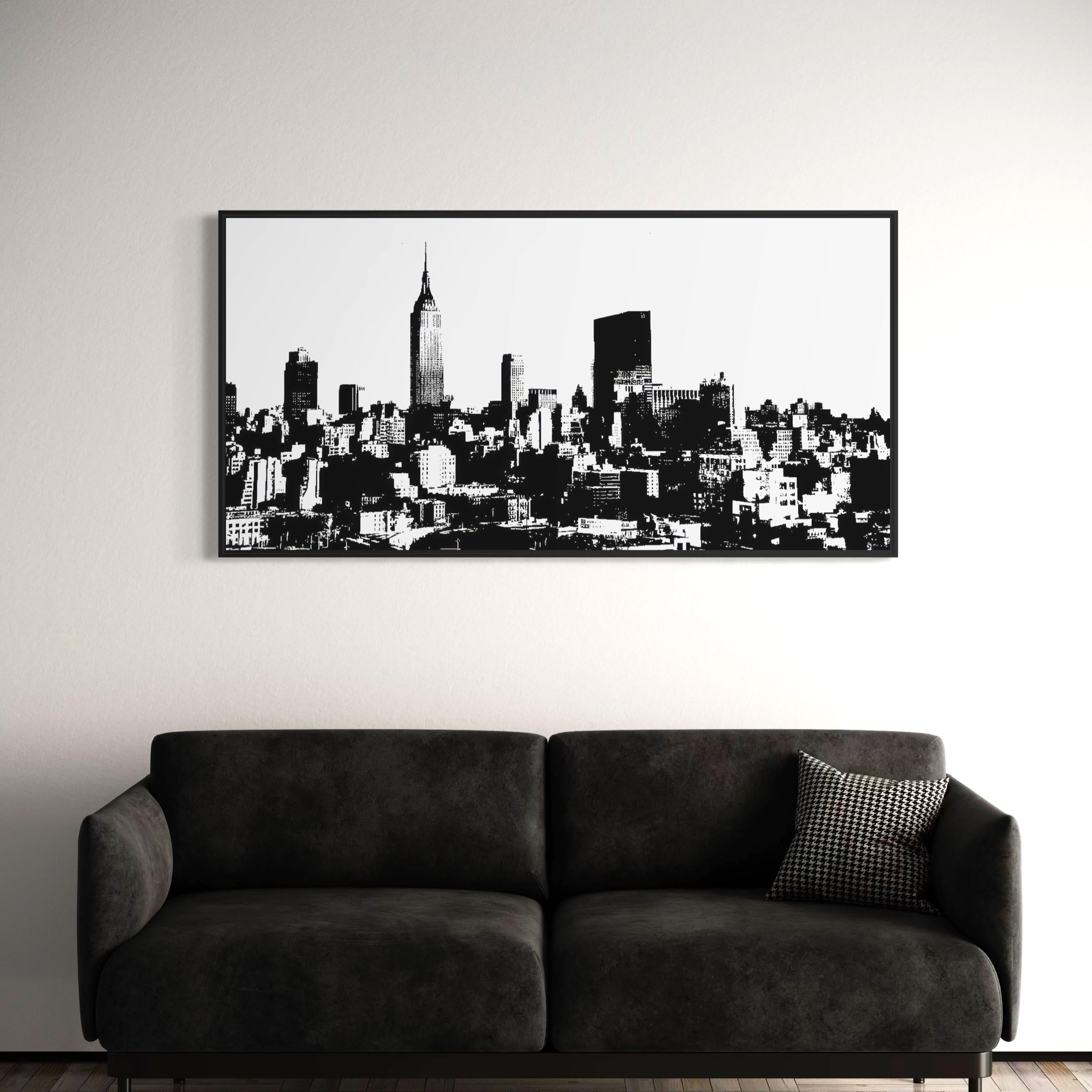 New York Black & White NYC Skyline Cityscape | Empire State Building Canvas | Poster Print