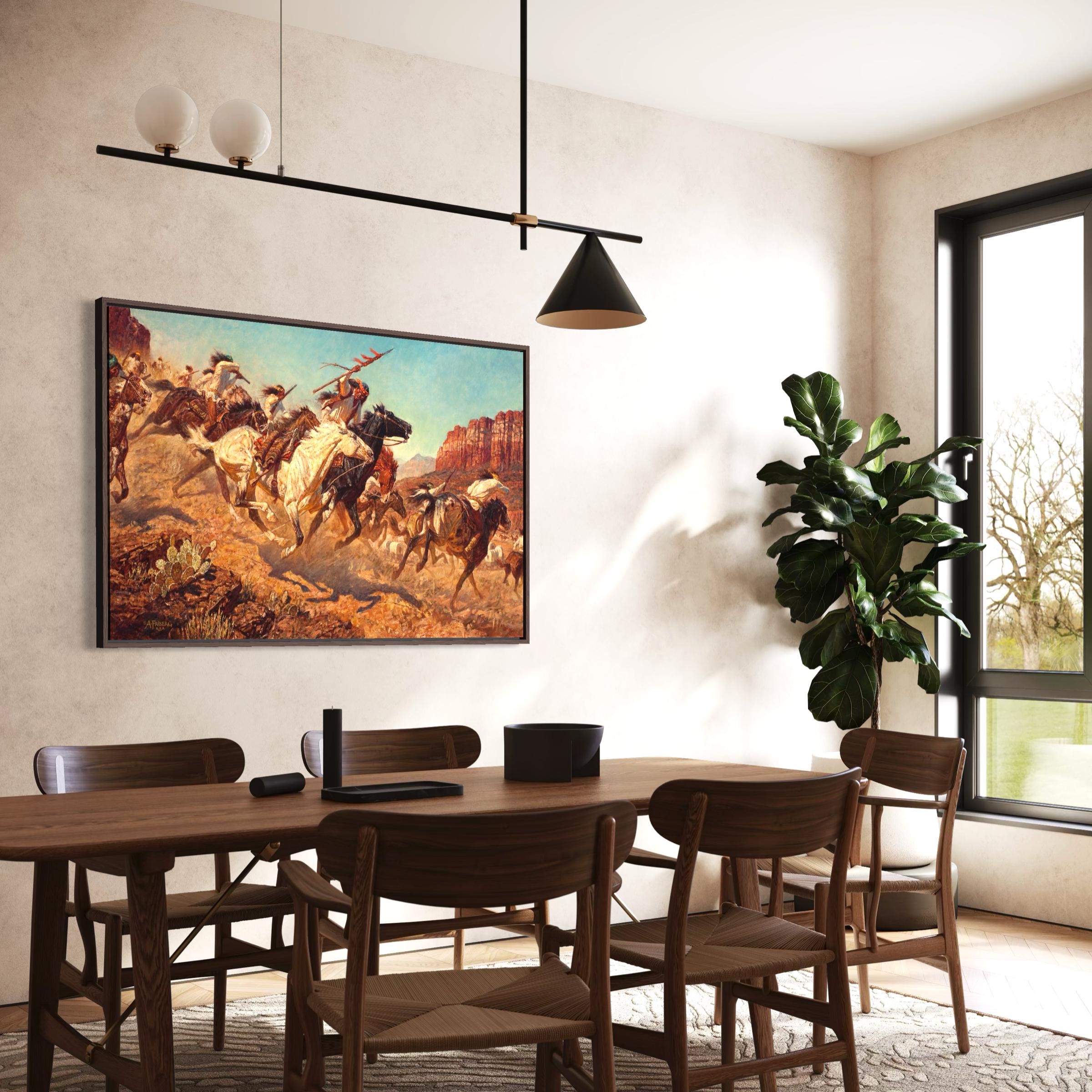 Arnold Friberg One Down Canvas Wall Art | Western Cowboy Poster Print | Vintage Americana Horse