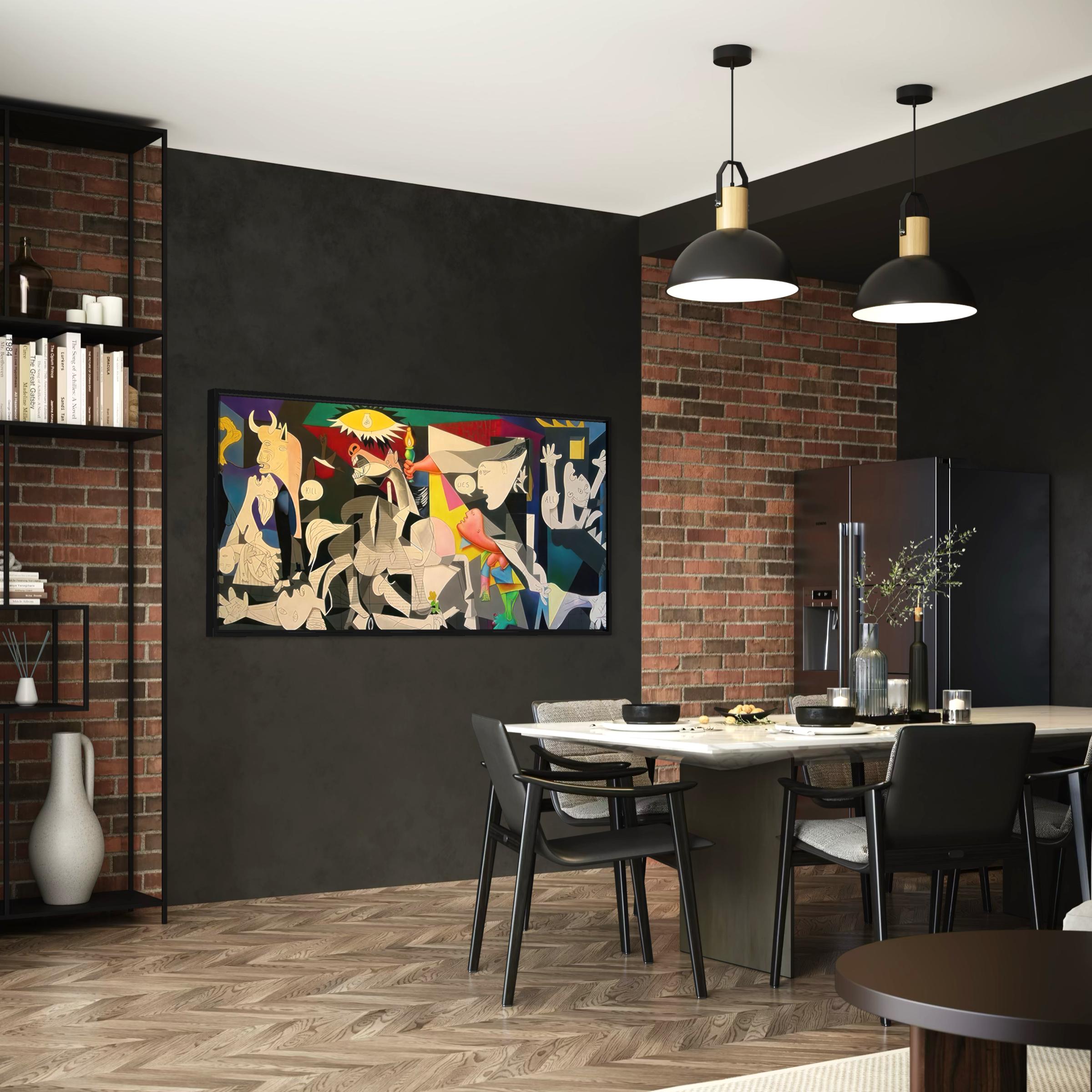 Guernica Picasso Colorful Wall Art Canvas | Cubism Artwork Poster Print