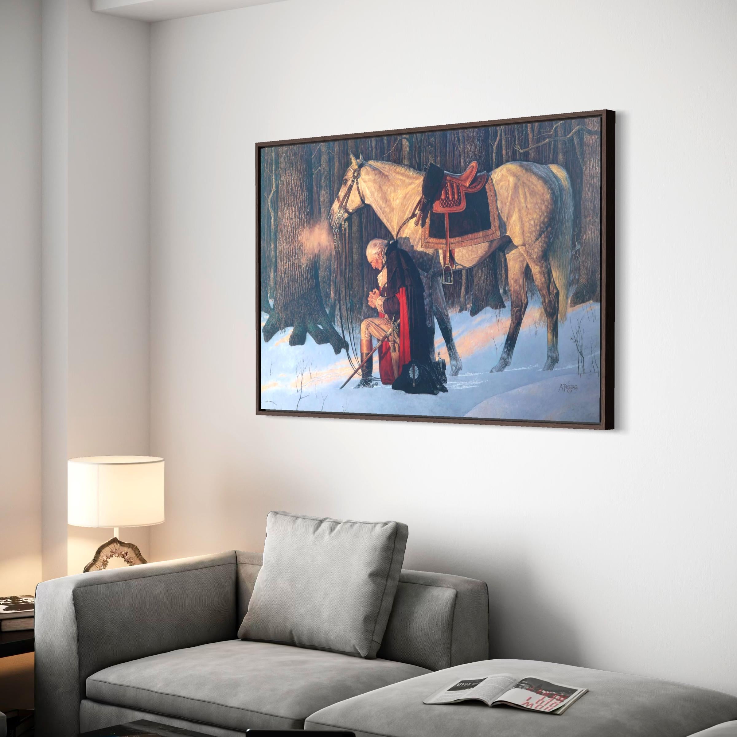 George Washington Praying | Prayer at Valley Forge | American Poster Print | Canvas Art