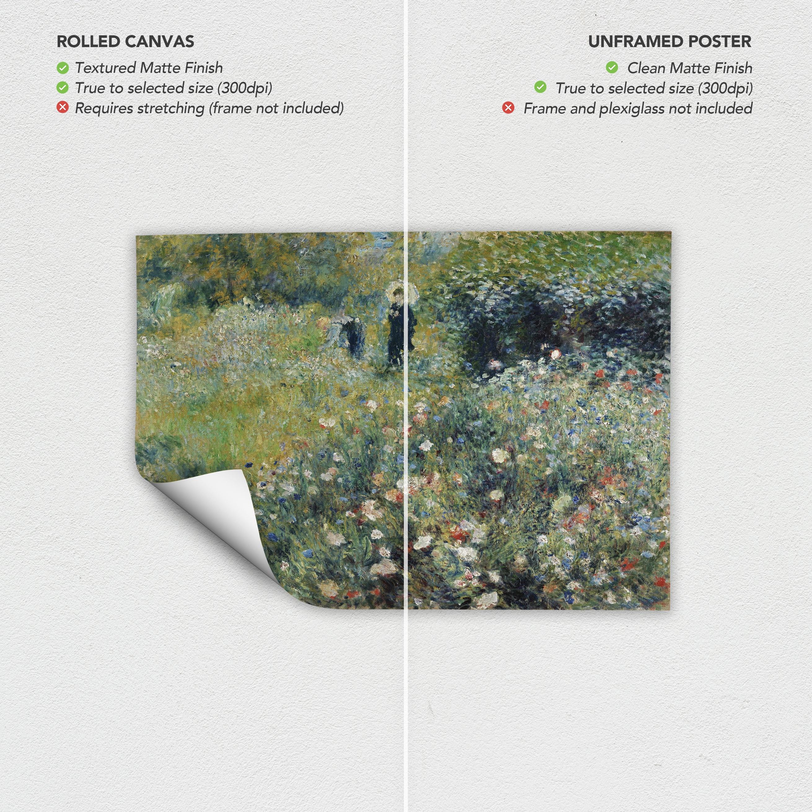 Renoir Woman with a Parasol 1875 Impressionist Canvas Art | Poster Print