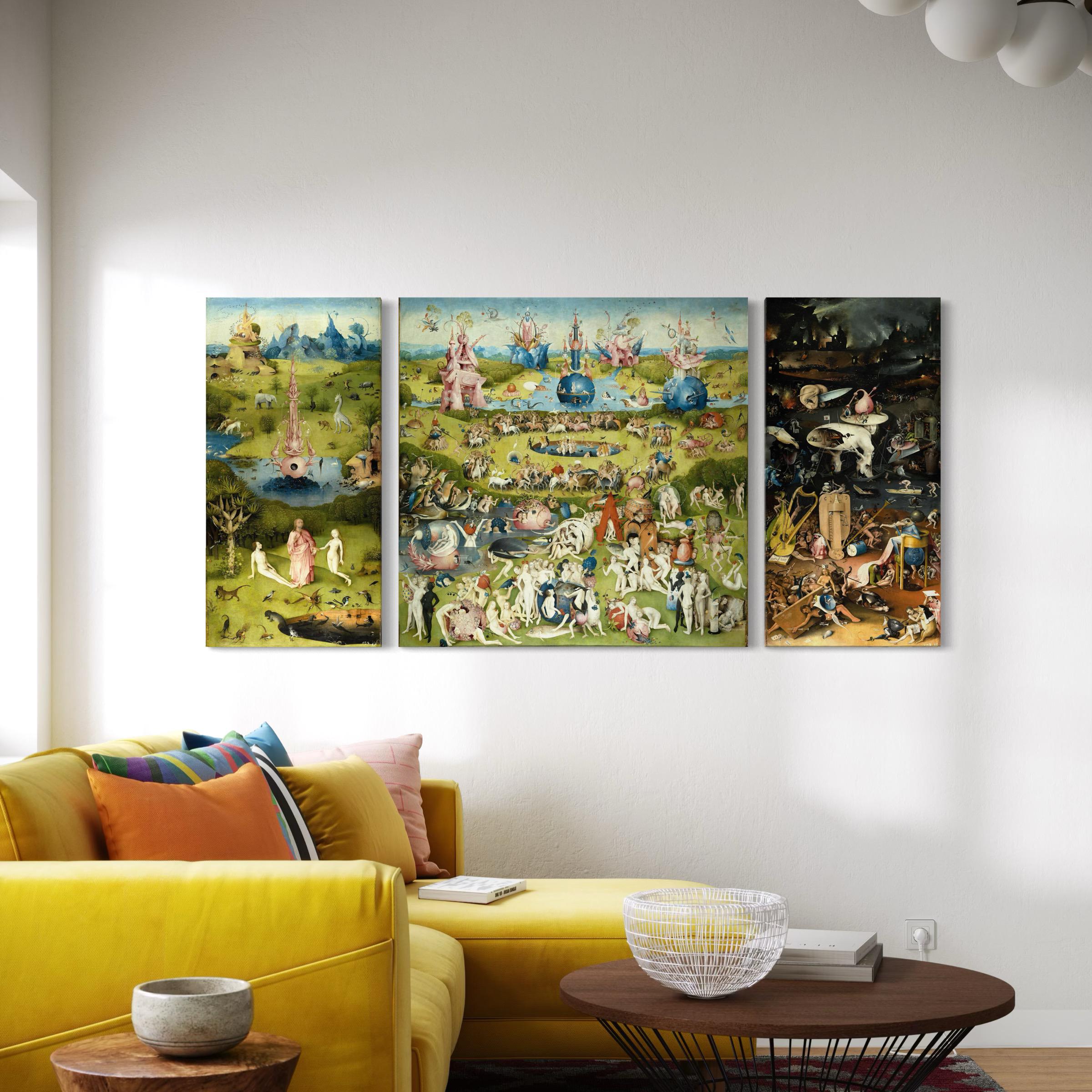 Wall Art Canvas | Poster Prints Set Of 3 Hieronymus Bosch Garden of Earthly Delights