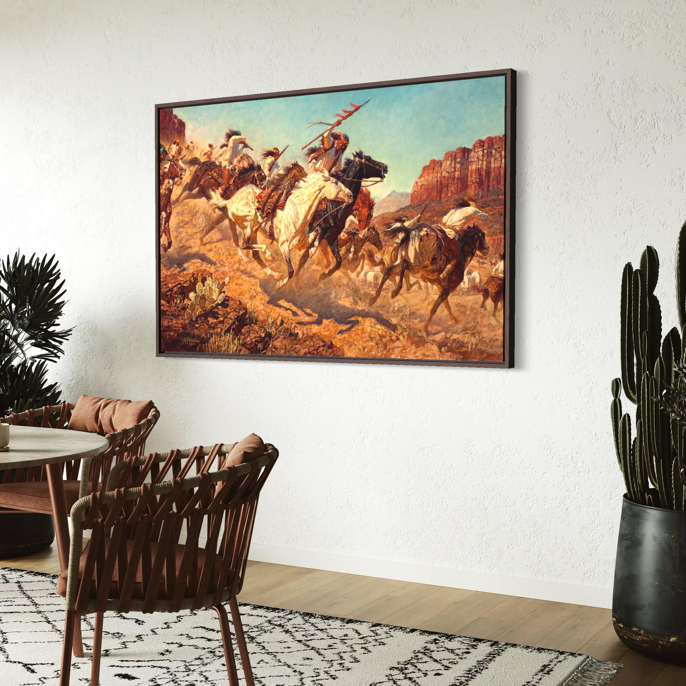 Arnold Friberg One Down Canvas Wall Art | Western Cowboy Poster Print | Vintage Americana Horse