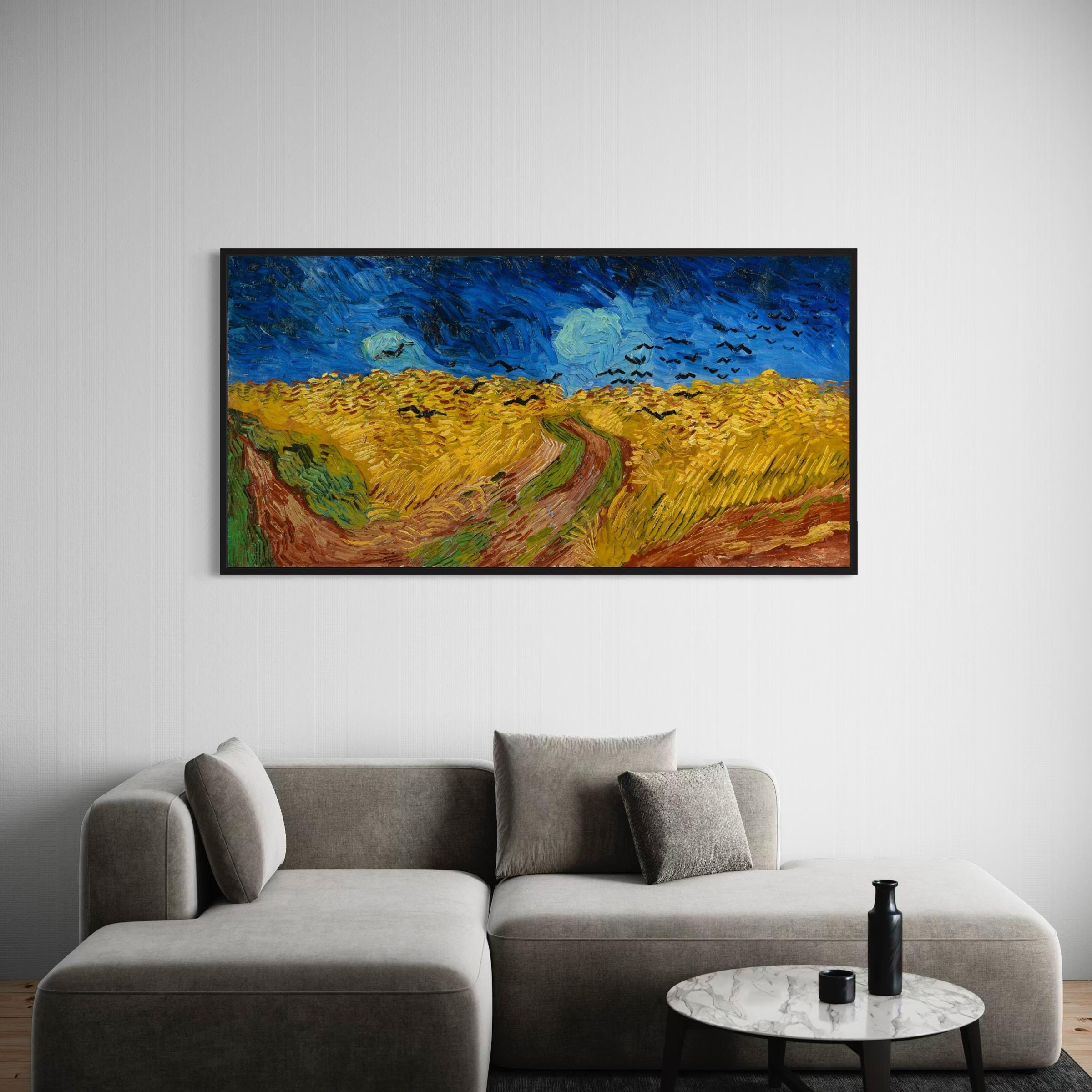 Wheatfield with Crows Canvas Art | Van Gogh Landscape Print, Dramatic Wall Decor
