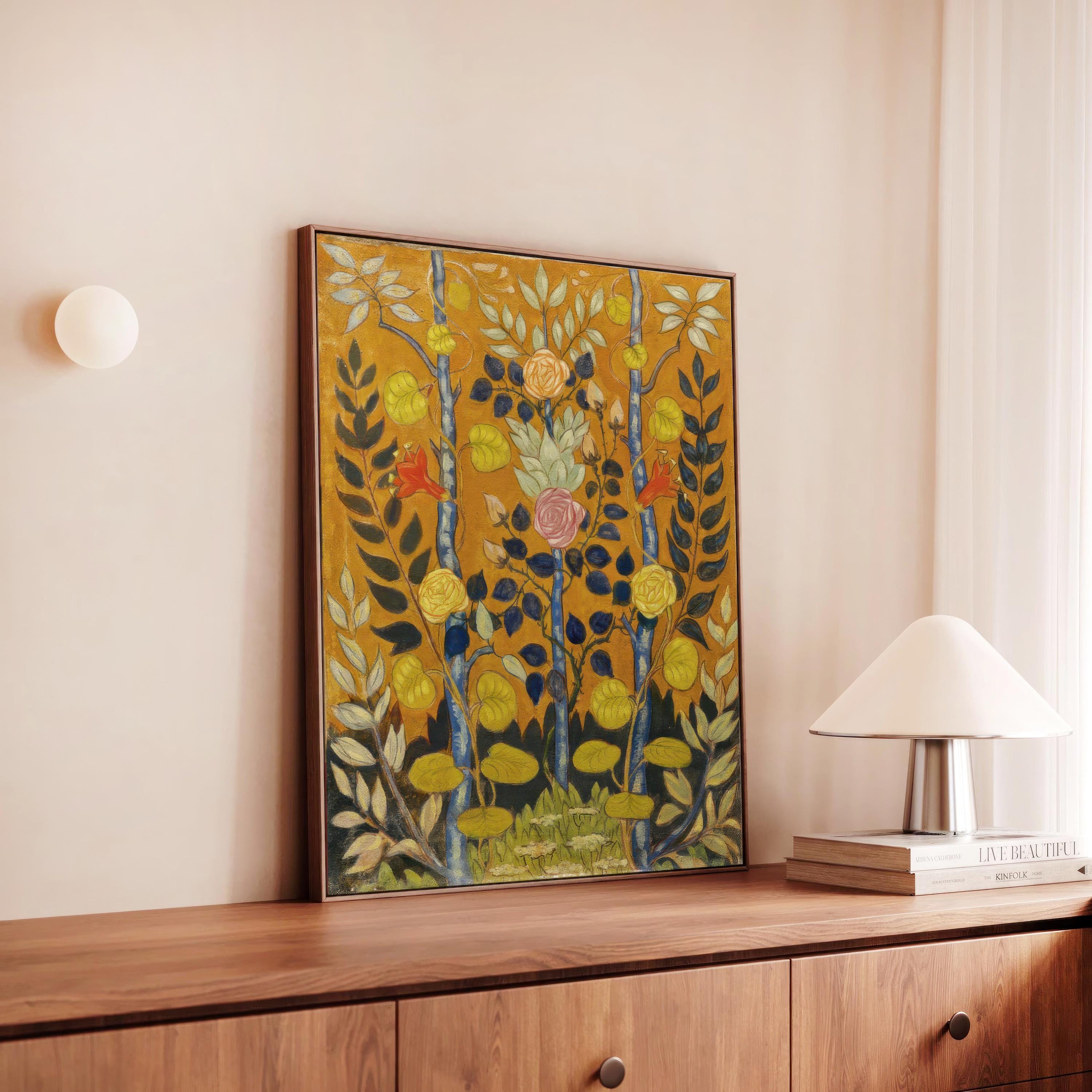 Vintage Rose Emile Bernard Abstract Flower Mid Century Canvas Art | Poster Print