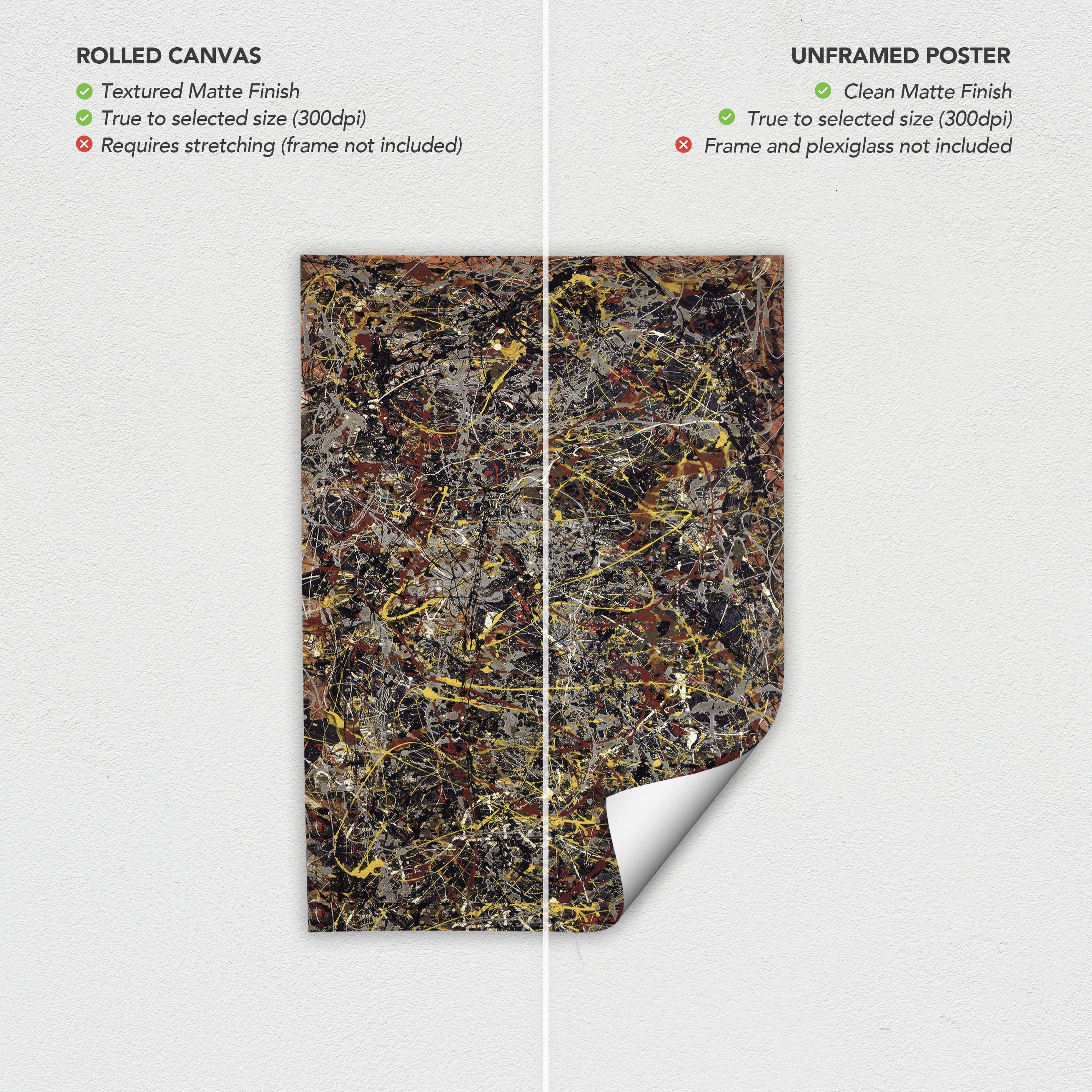 Jackson Pollock Number 5, 1948 | Abstract Expressionism Canvas Art | Poster Print