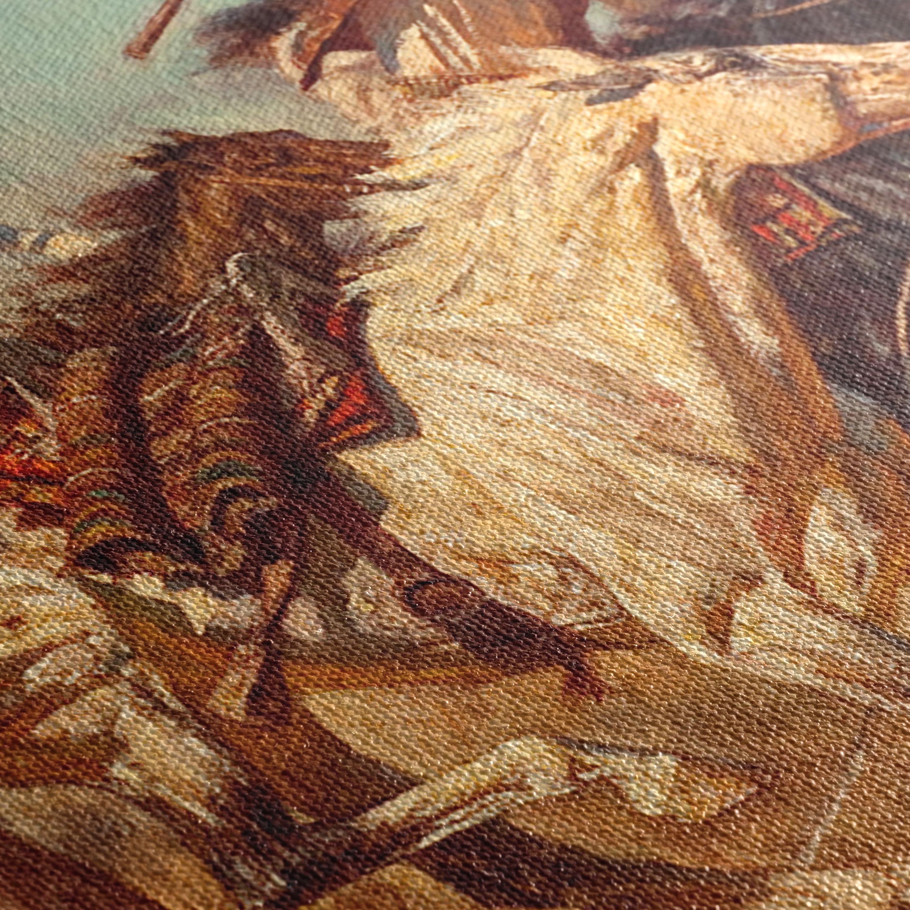 Arnold Friberg One Down Canvas Wall Art | Western Cowboy Poster Print | Vintage Americana Horse