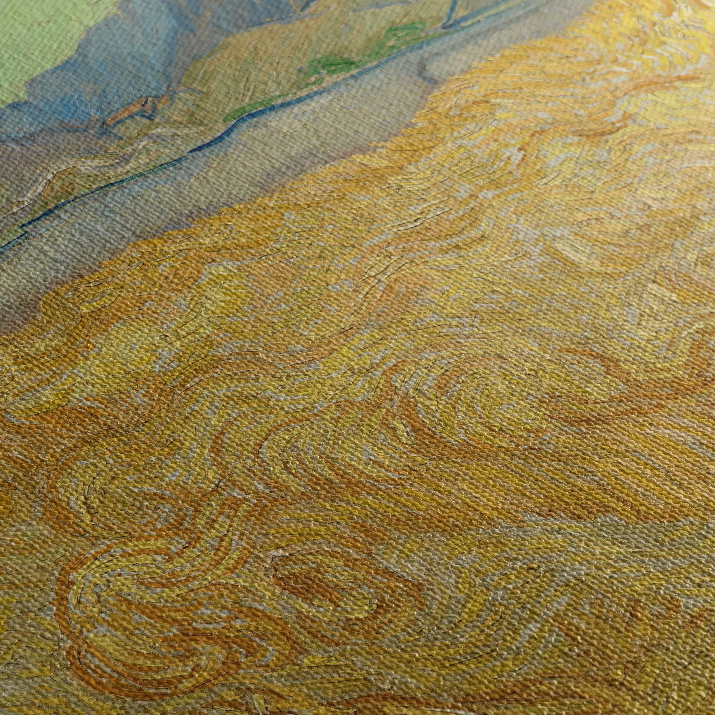 Van Gogh Wheat Field with Reaper | Landscape Painting Canvas Art | Poster Print