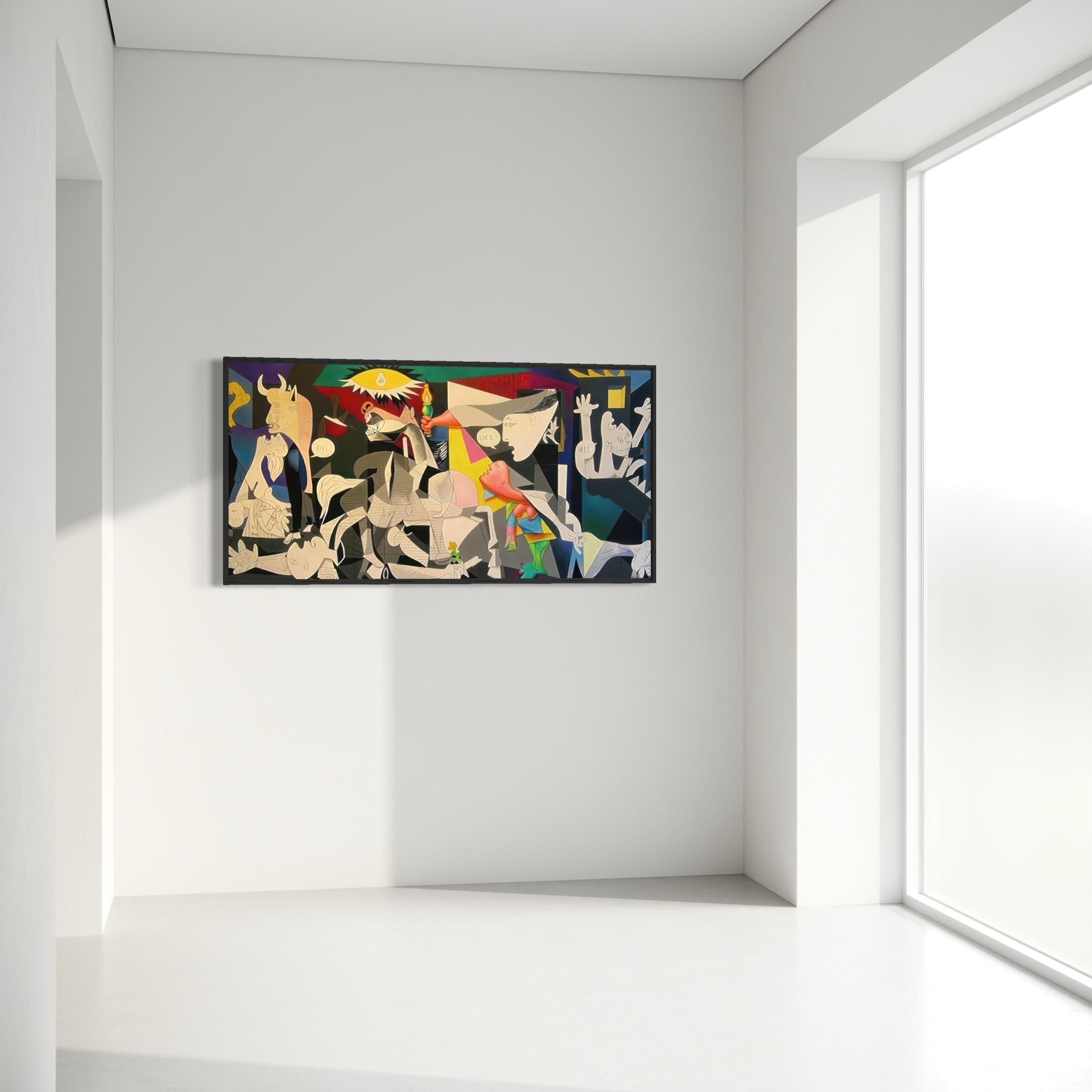 Guernica Picasso Colorful Wall Art Canvas | Cubism Artwork Poster Print