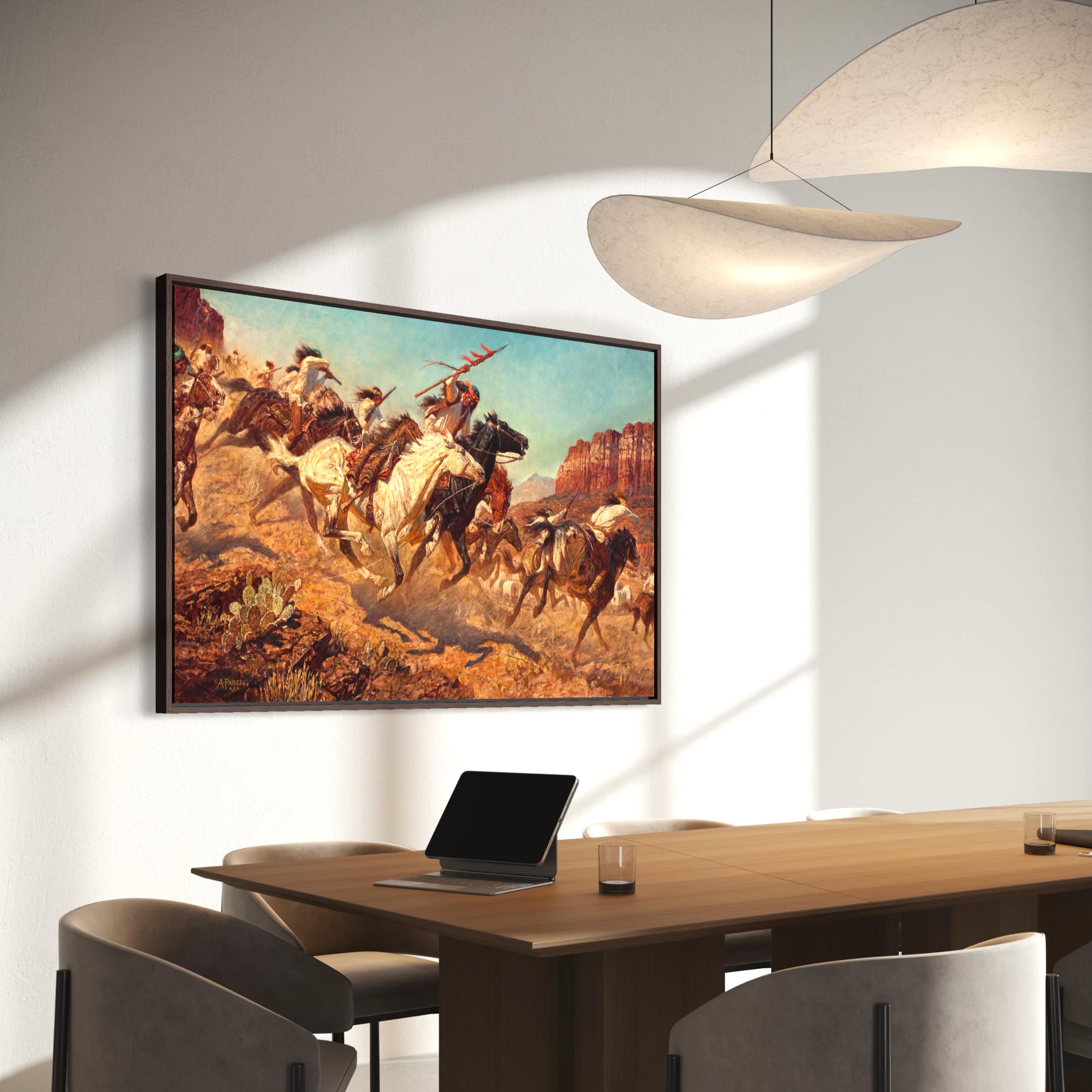 Arnold Friberg One Down Canvas Wall Art | Western Cowboy Poster Print | Vintage Americana Horse