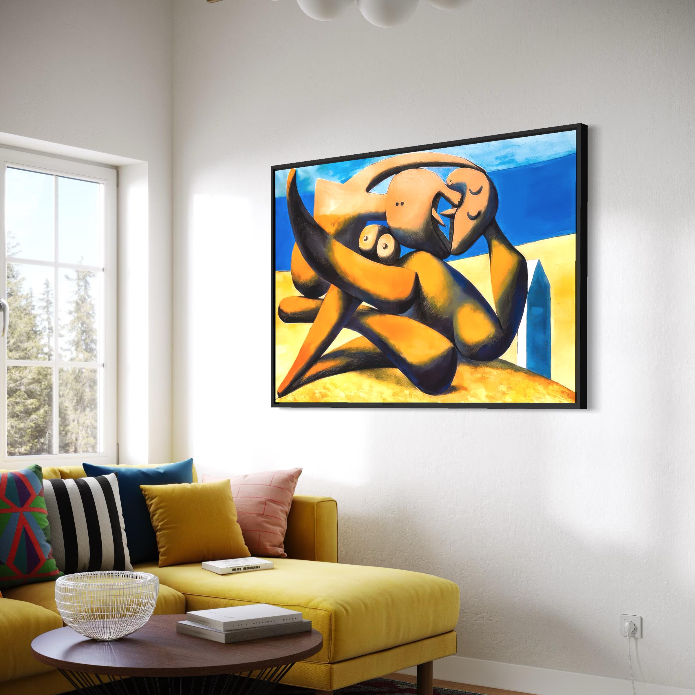 Picasso Figures at the Seaside 1931 Canvas Wall Art | Abstract Cubism Poster Print