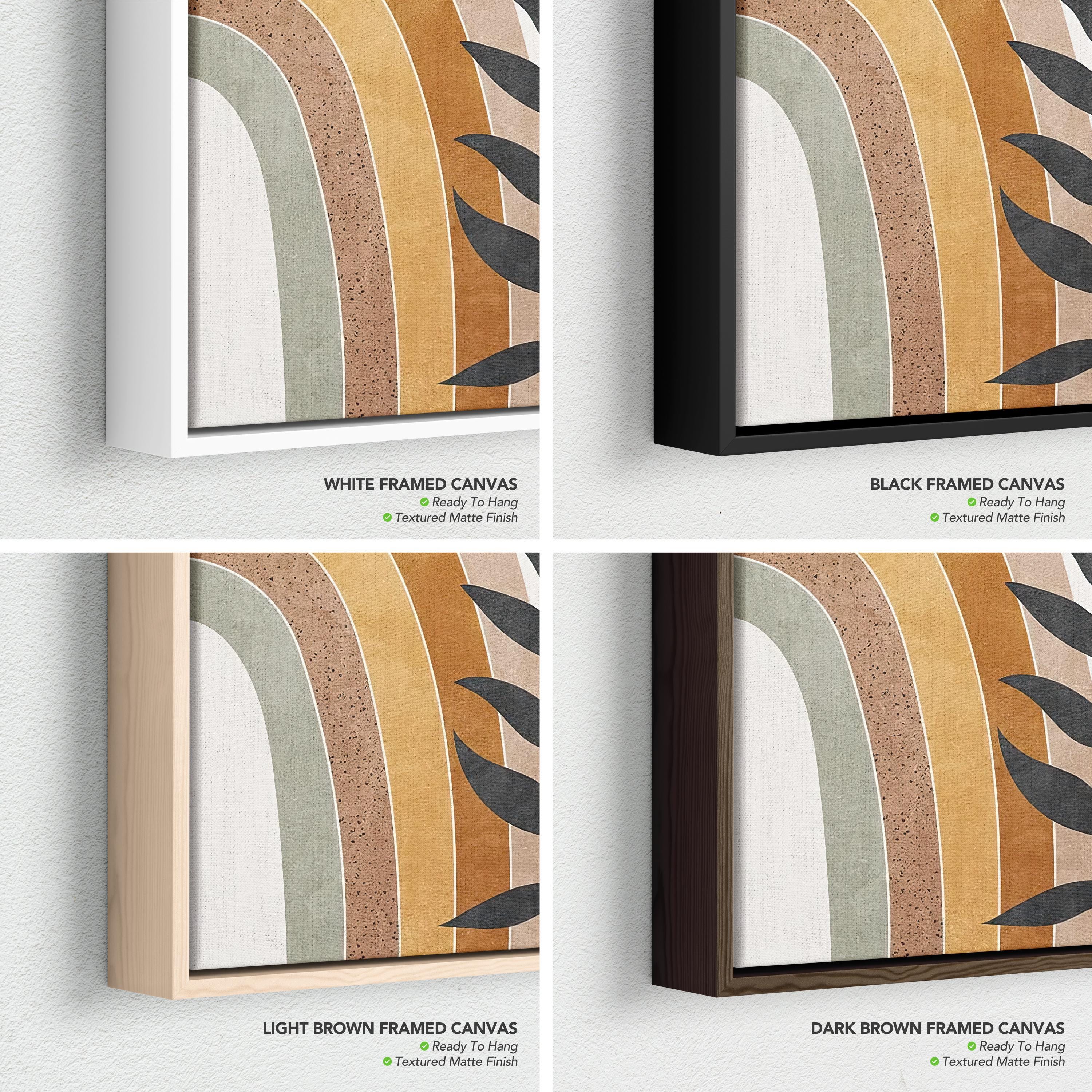 Poster Wall Art Set of 3 Prints | Geometric Sun Desert Plants Canvas | Mid Century Modern Boho