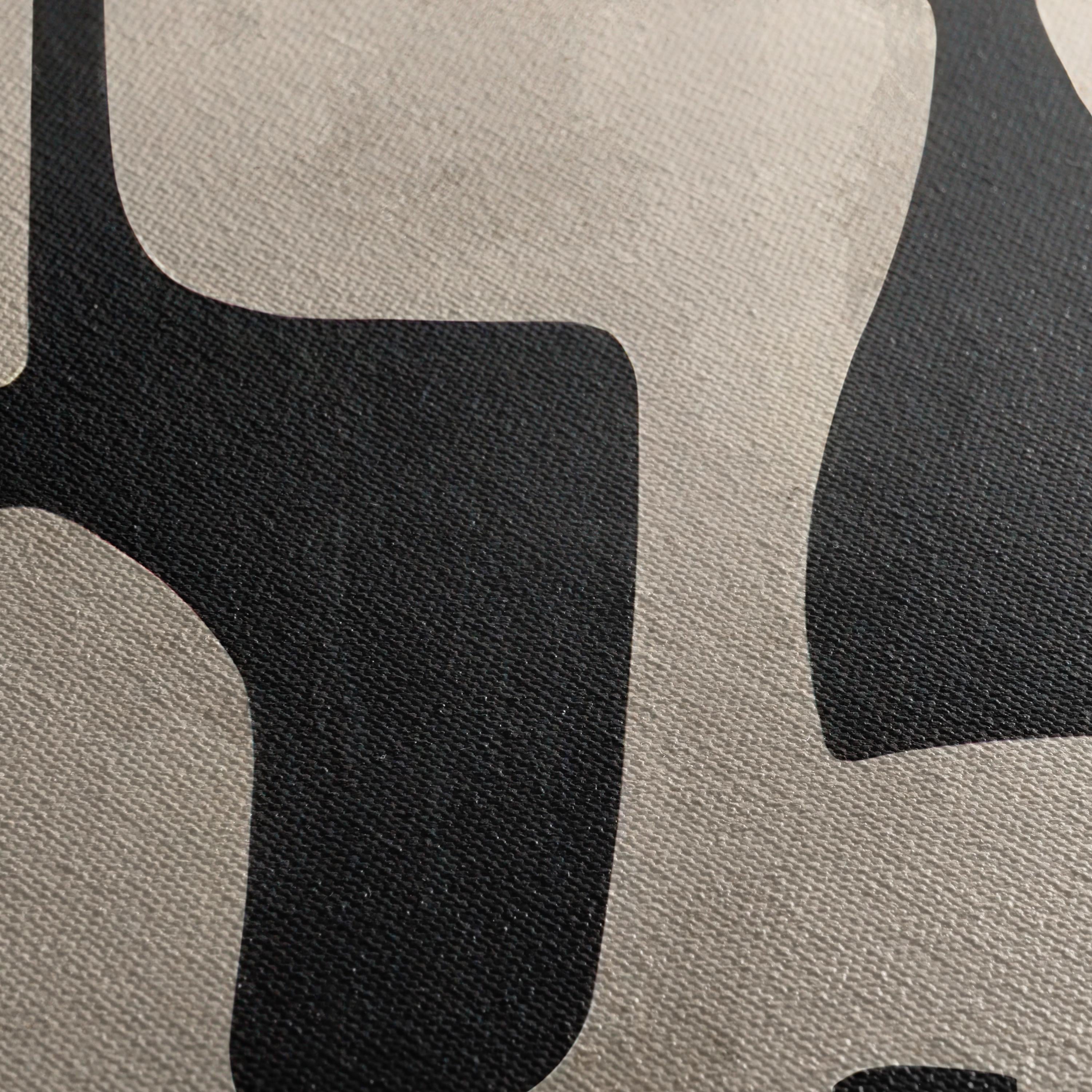 Mid Century Modern Canvas | Poster Print Wall Art | Abstract Black & White Boho Beige Art