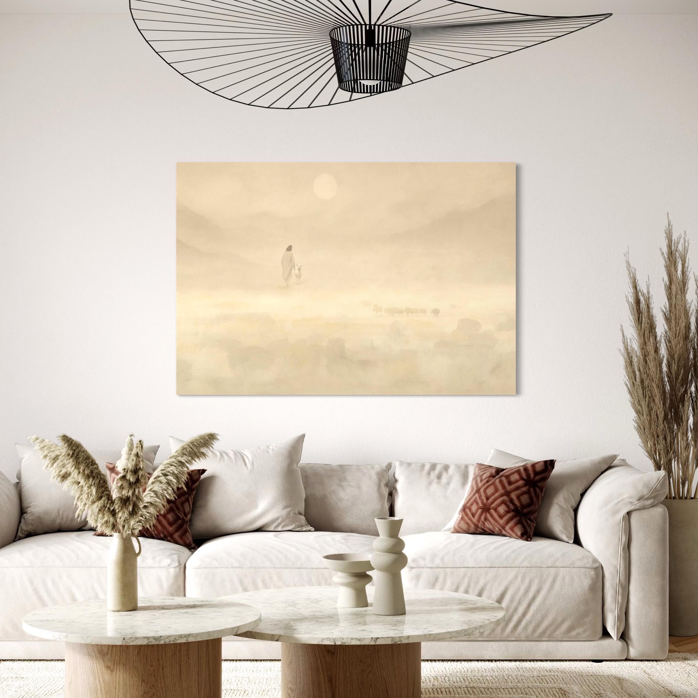 The Lost Sheep Wall Art Canvas | Poster Print | Minimalist Christian Jesus Parable Art