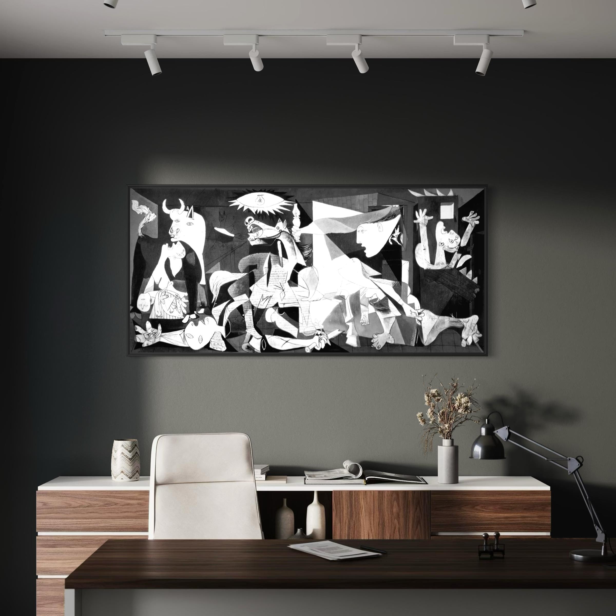 Guernica Picasso Black & White Cubism Artwork Poster Print | Canvas Wall Art