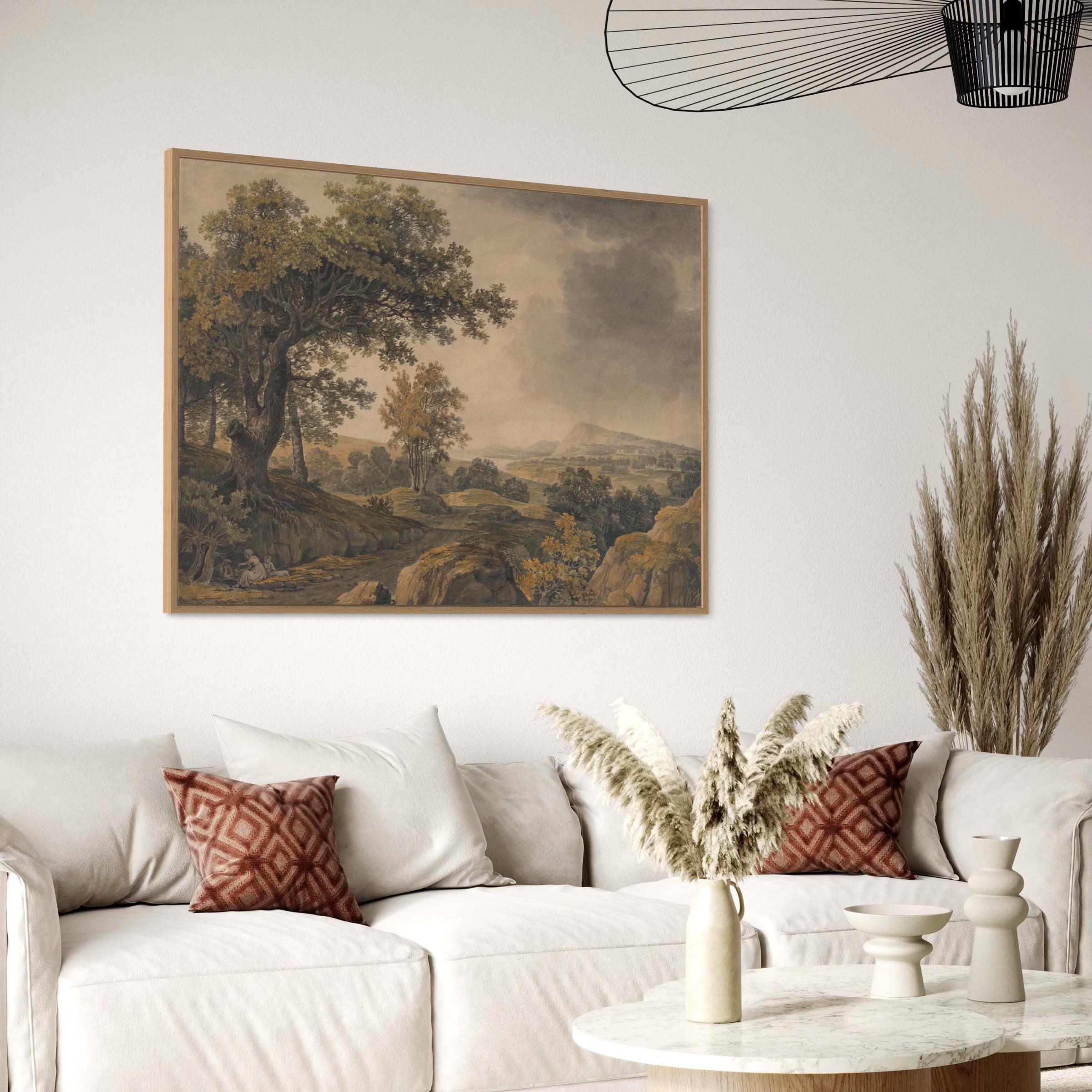 Pastoral Countryside Landscape Poster Print | Canvas Wall Art | Extensive Wooded Forest Trees