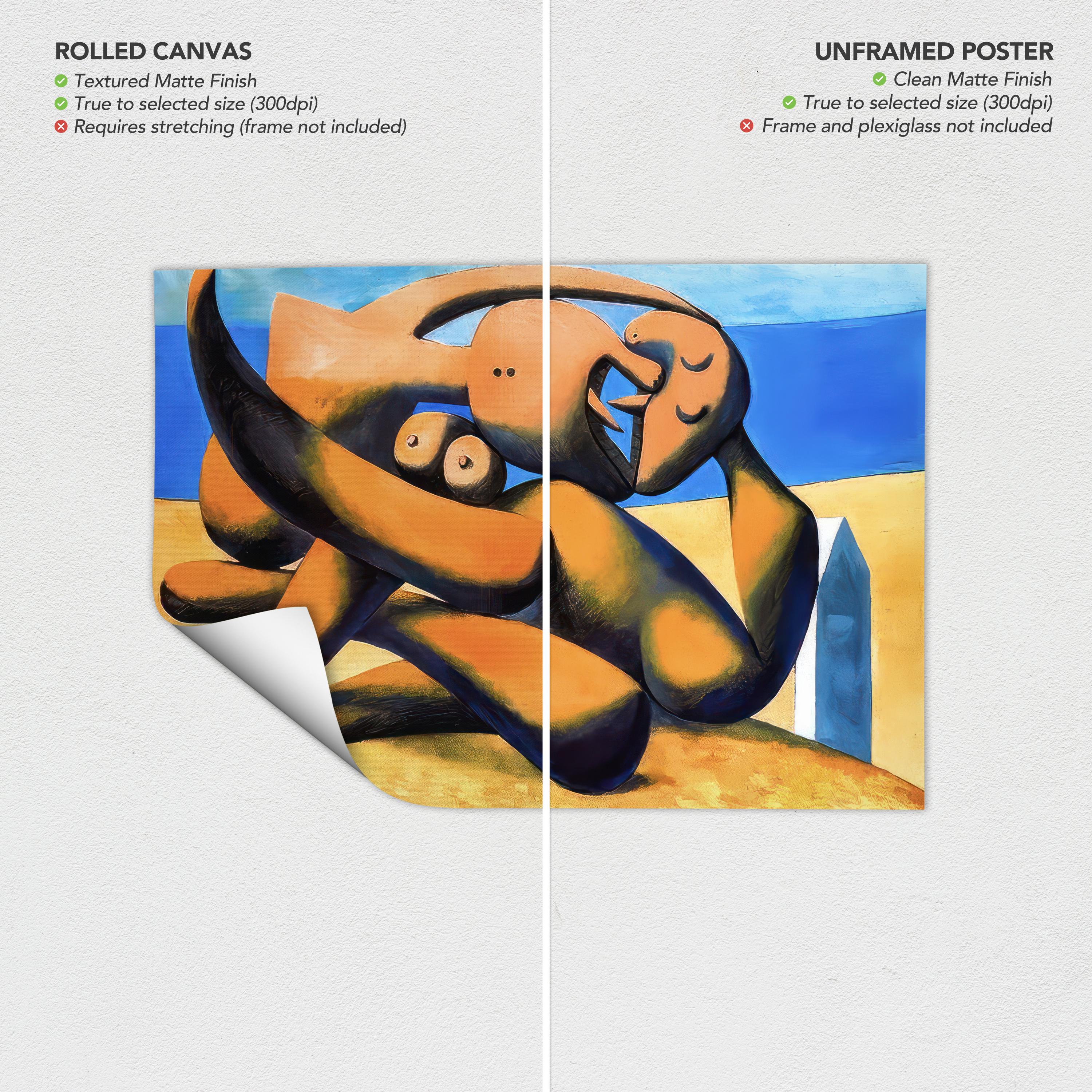 Picasso Figures at the Seaside 1931 Canvas Wall Art | Abstract Cubism Poster Print