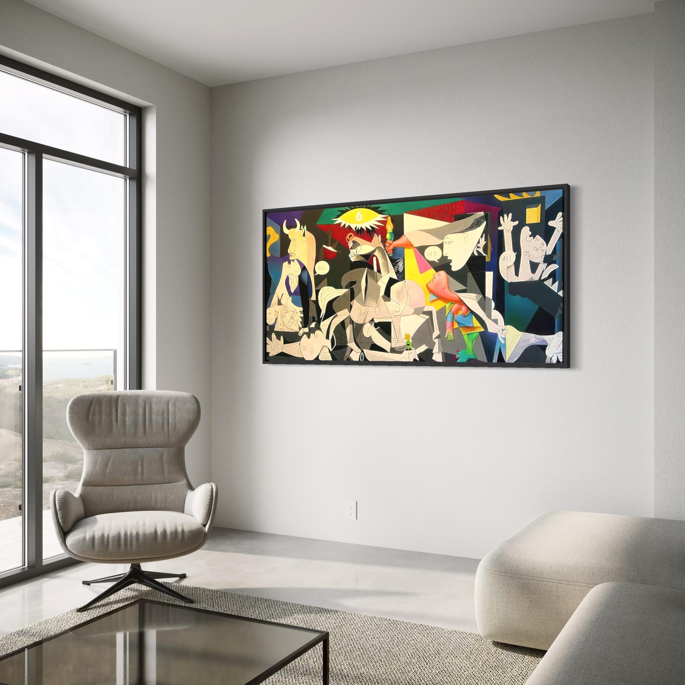 Guernica Picasso Colorful Wall Art Canvas | Cubism Artwork Poster Print